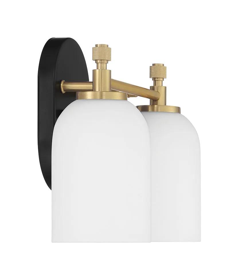 flat black/satin brass wall sconces