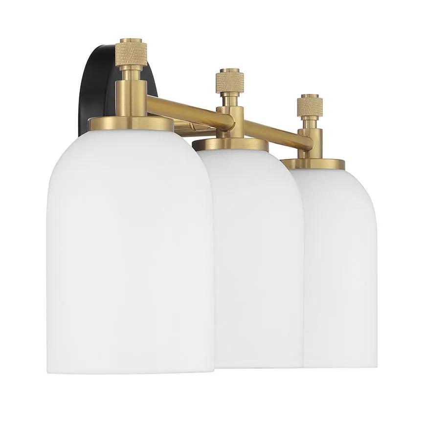 flat black/satin brass wall sconces
