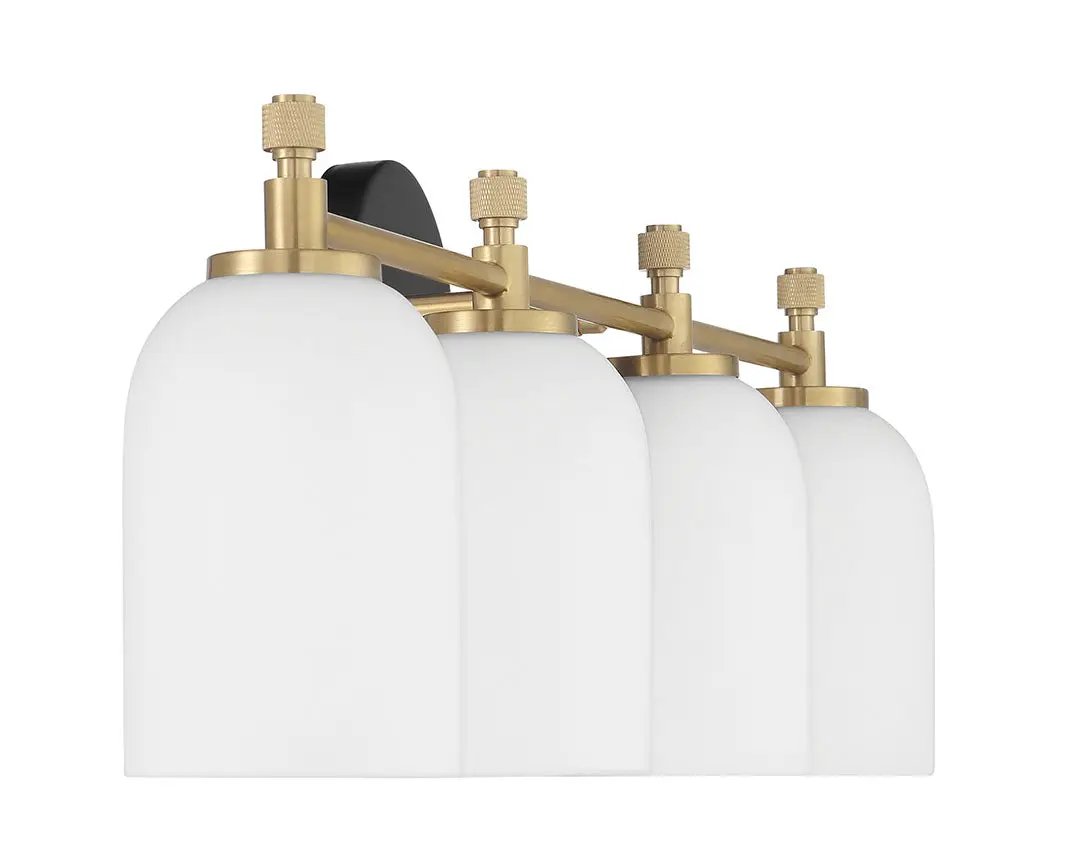 flat black/satin brass wall sconces