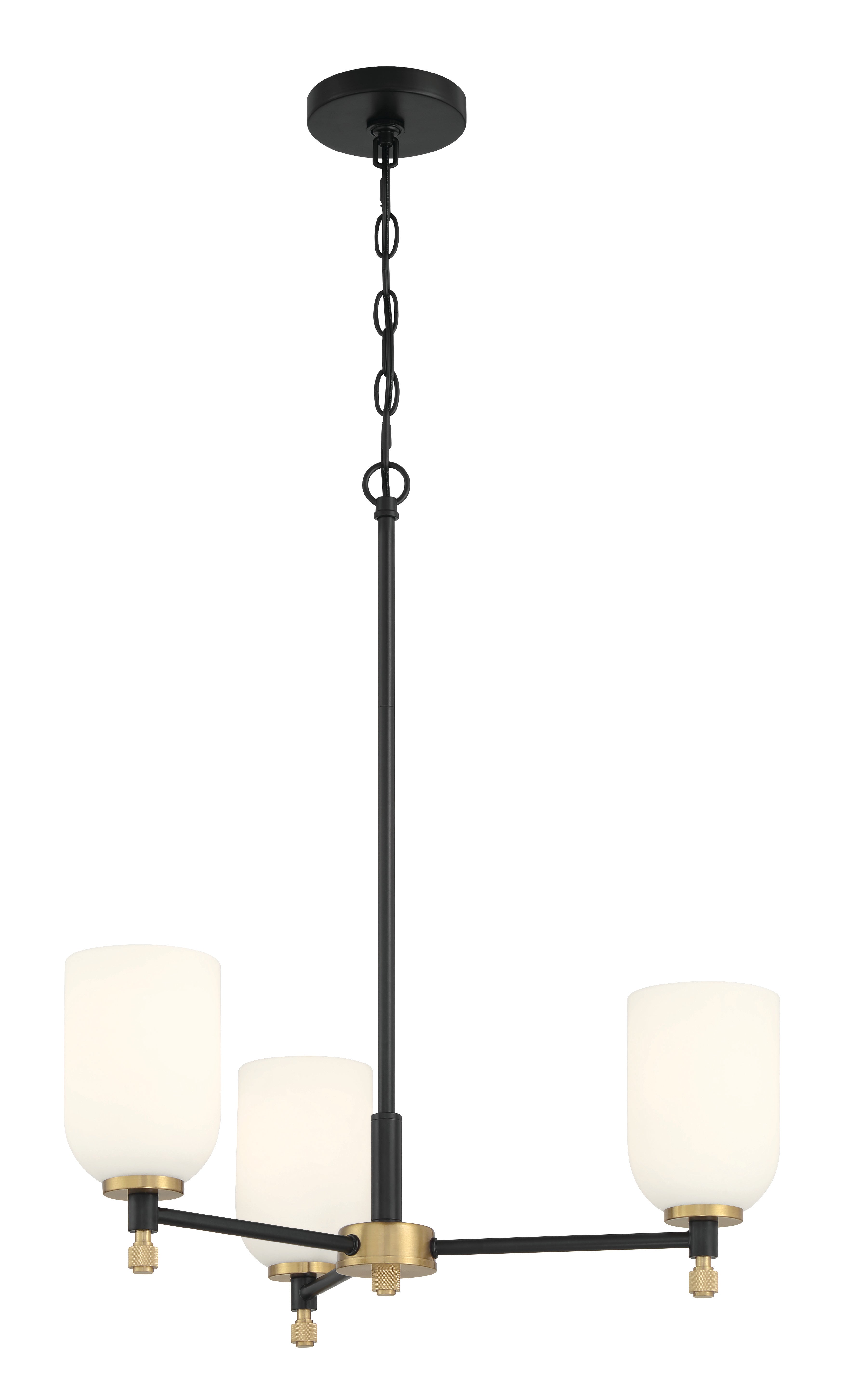 flat black/satin brass chandeliers