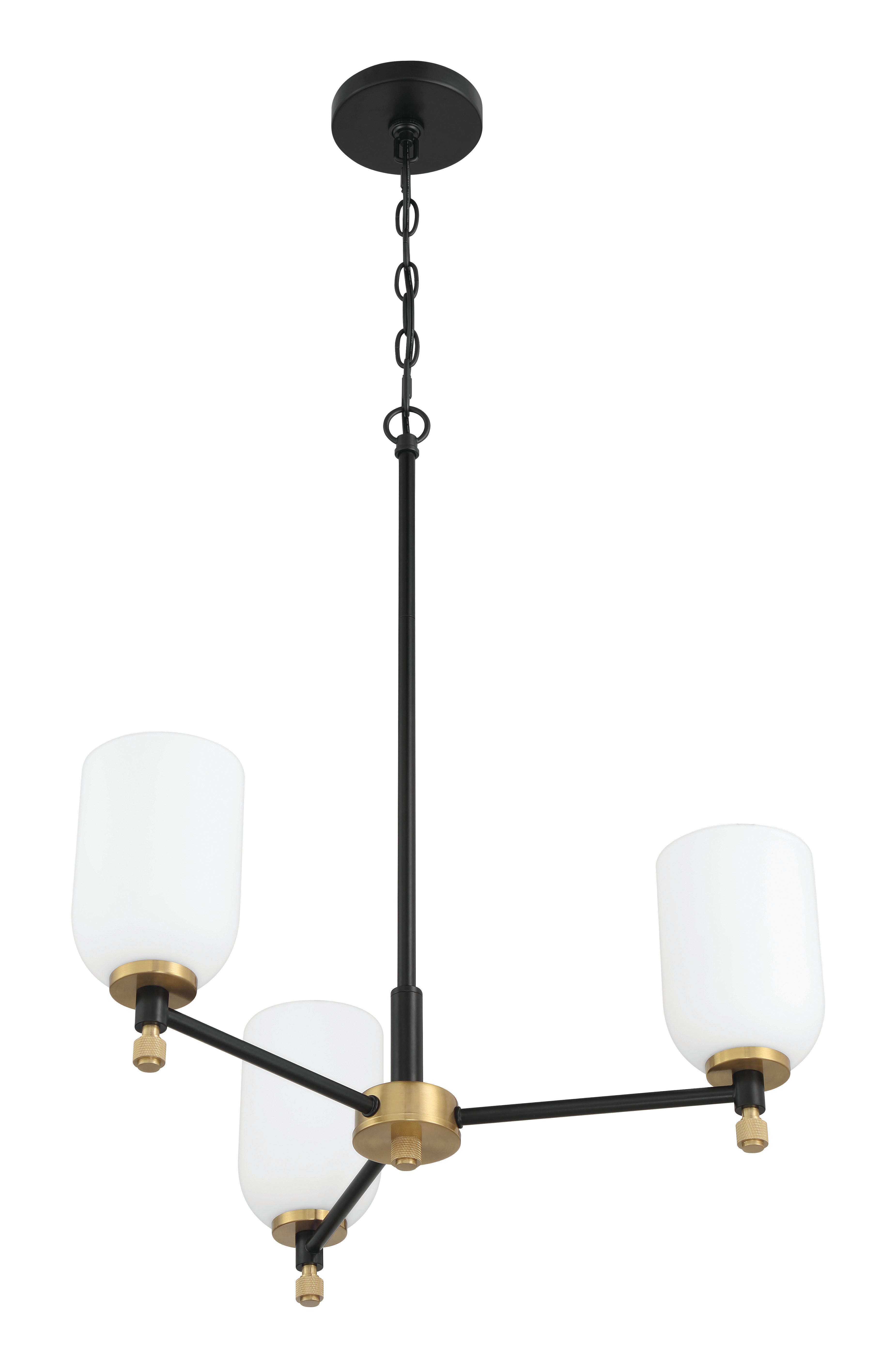 flat black/satin brass chandeliers