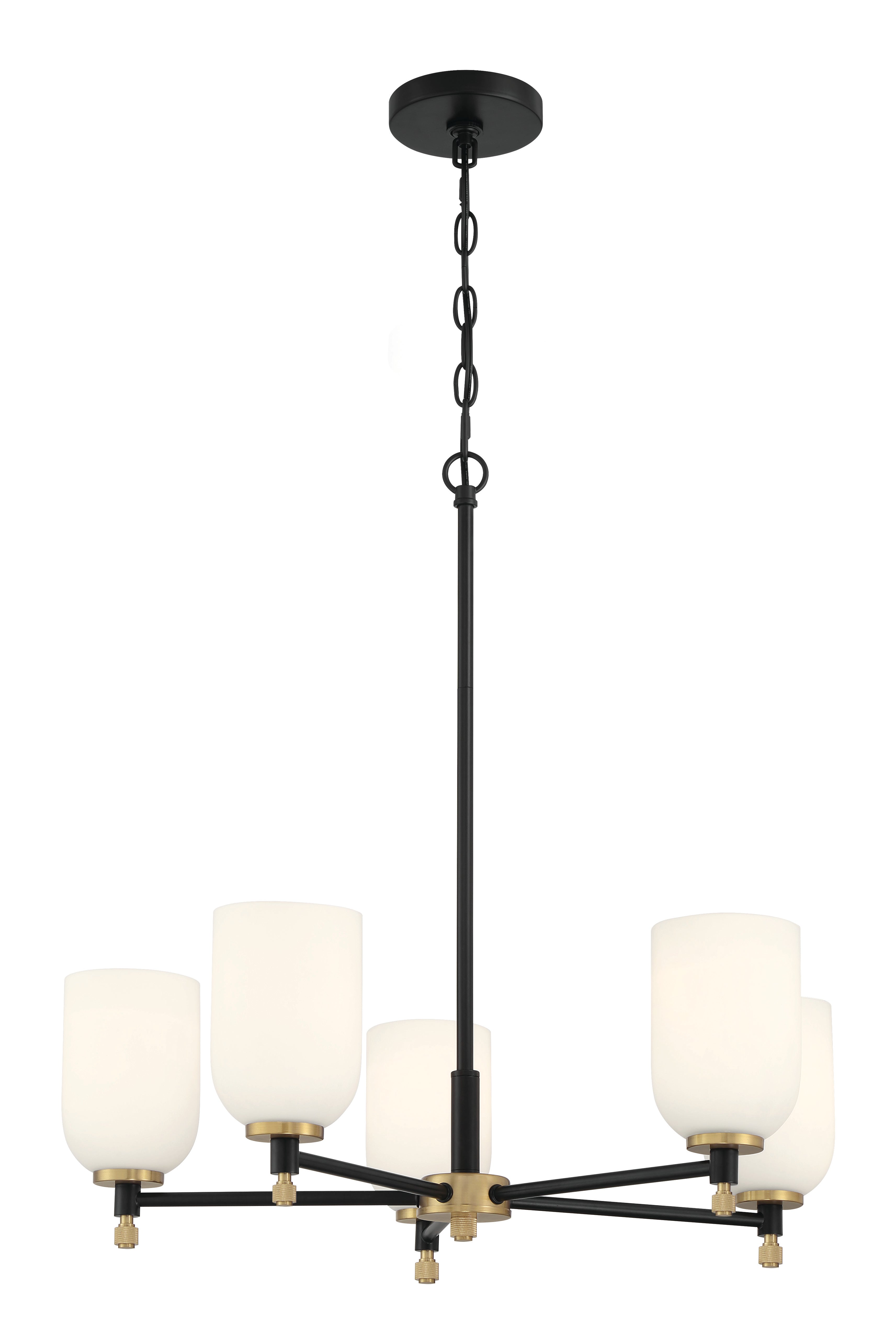 flat black/satin brass chandeliers