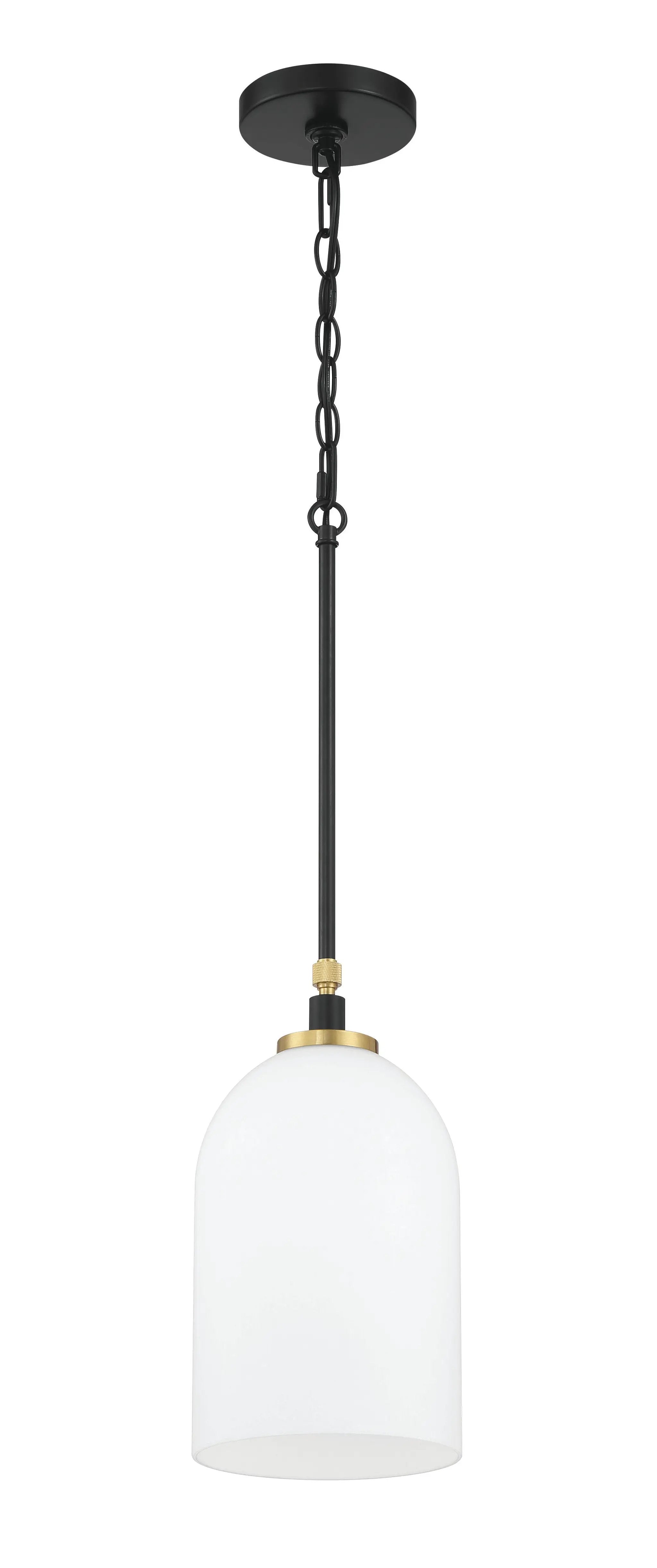 flat black/satin brass pendants