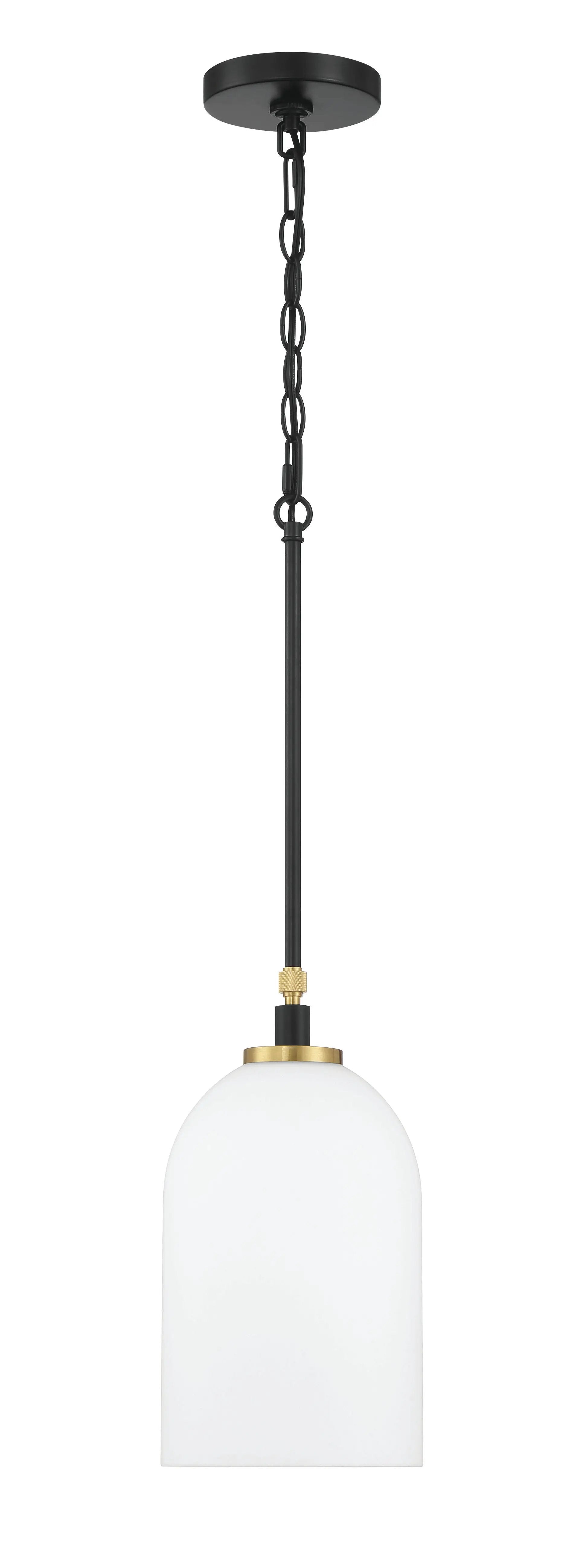flat black/satin brass pendants
