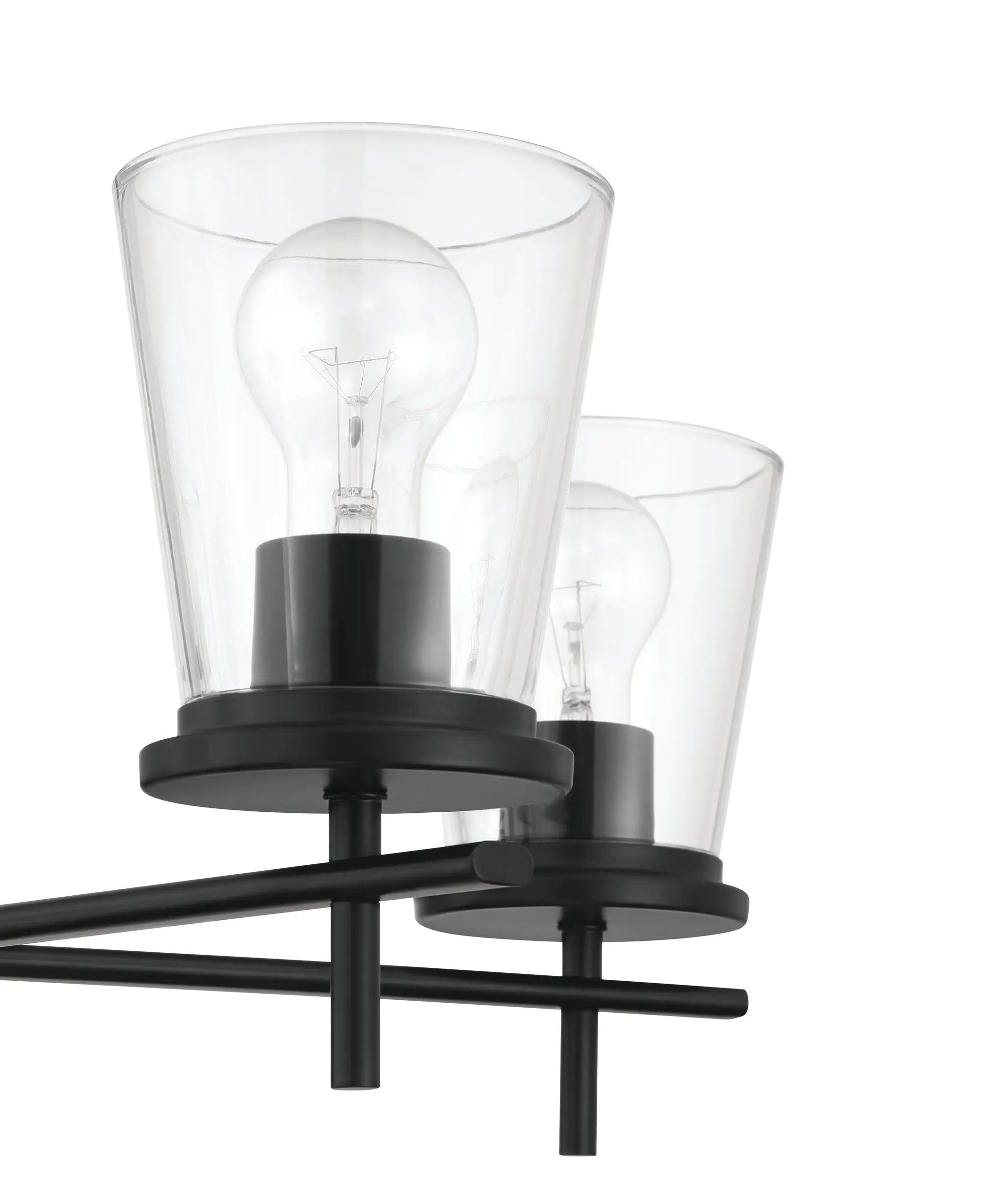 flat black chandeliers