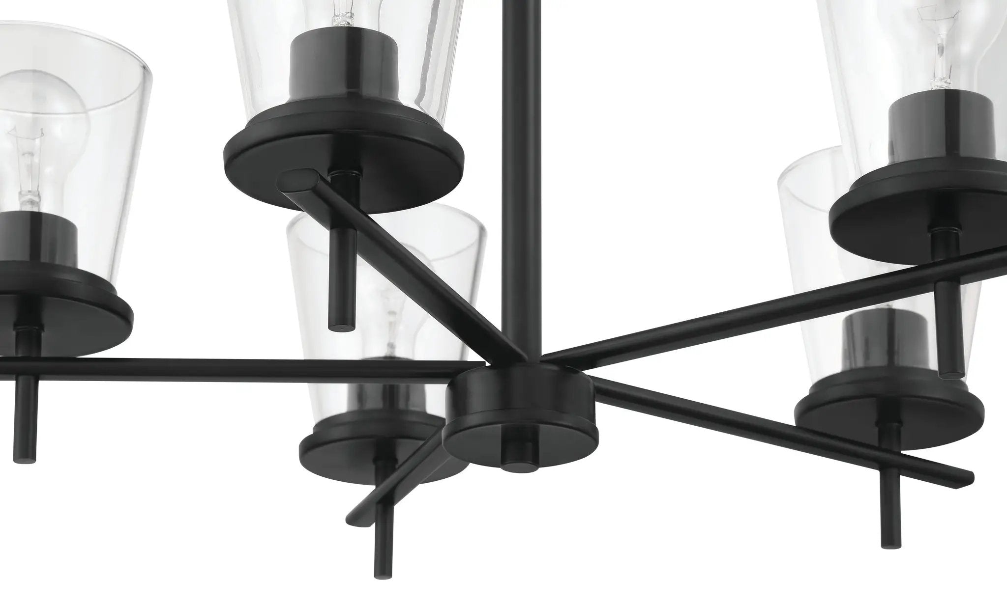 flat black chandeliers