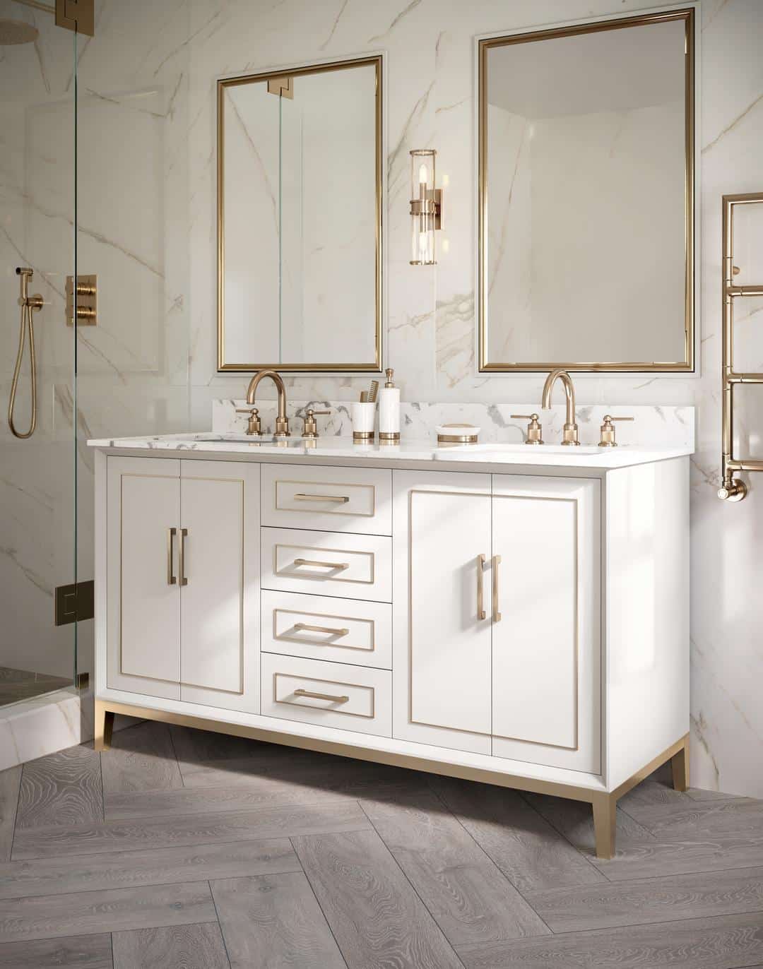 carrara marble vanity