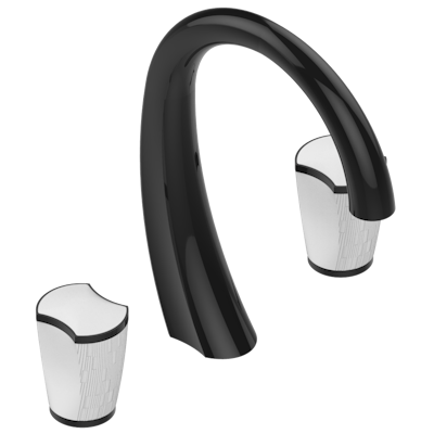 THG Paris Infini White Porcelain Widespread Lavatory Set with Drain