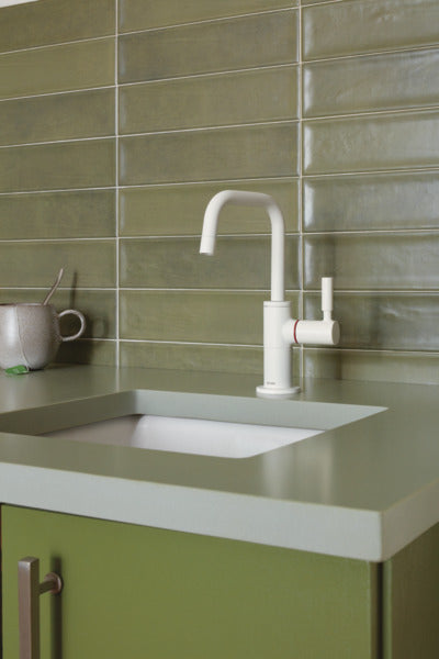 matte white faucet
