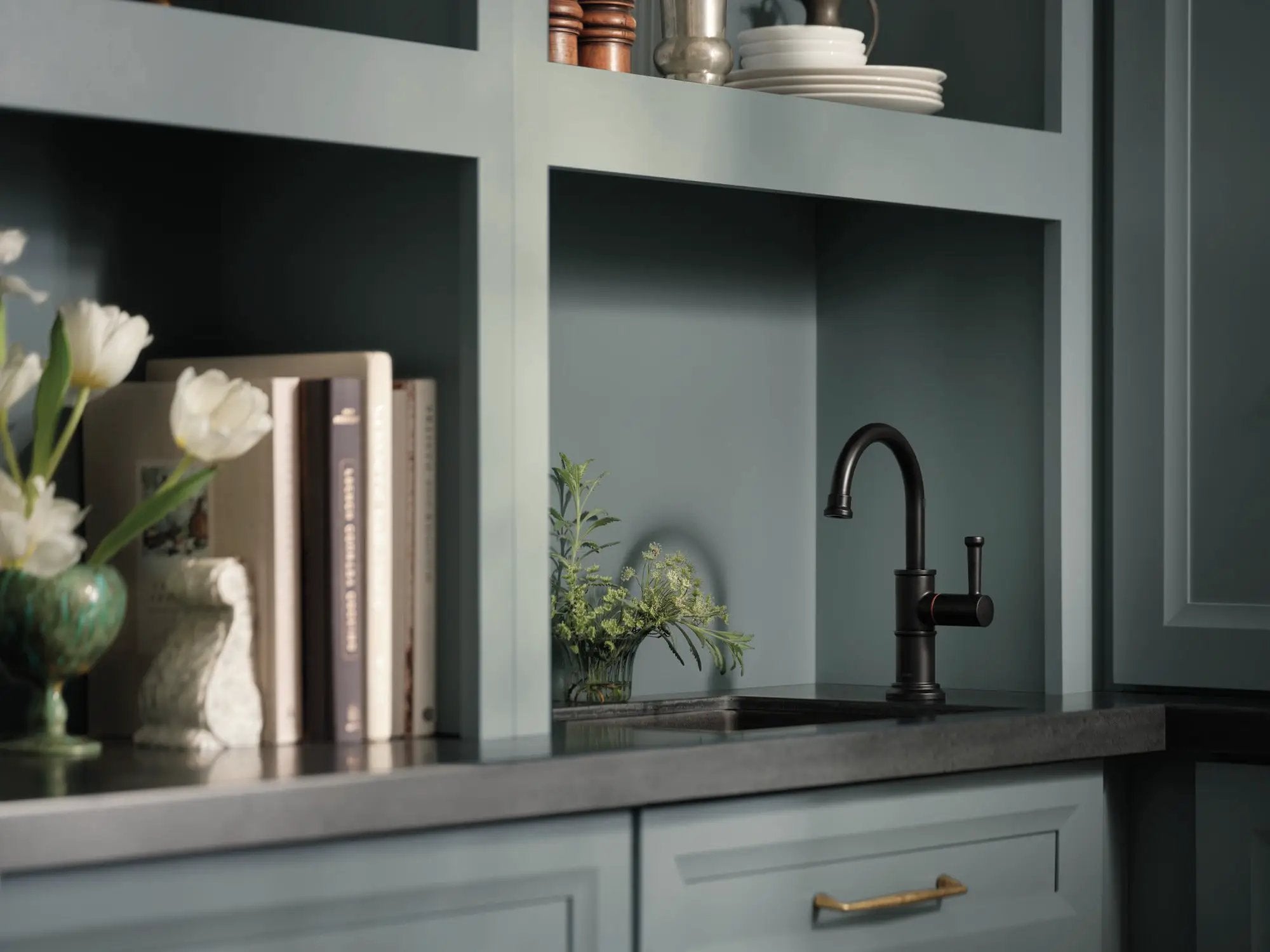 matte black hot faucet