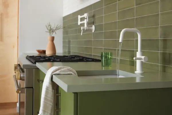 matte white faucet