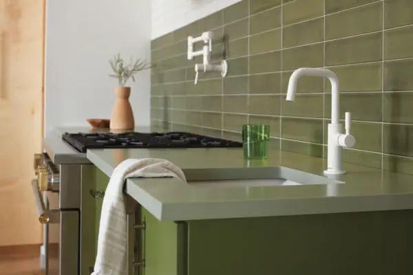 matte white faucet