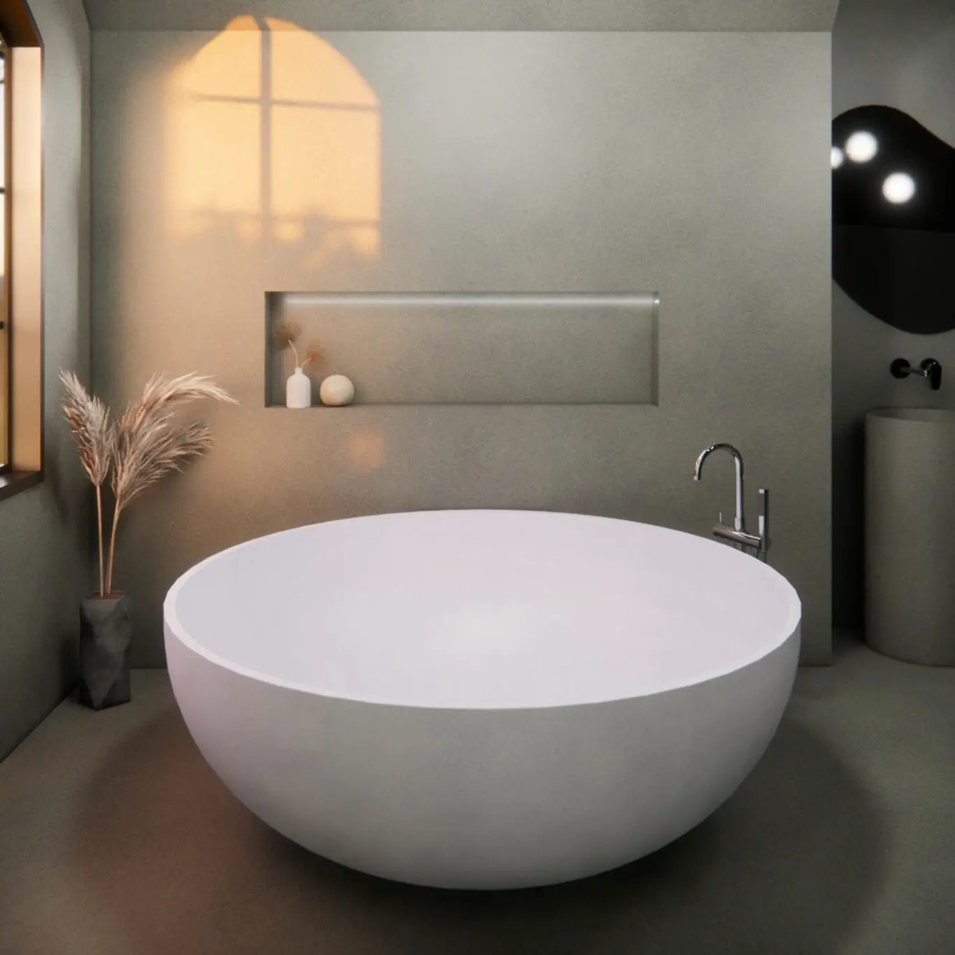 Balux Kopa 65 Concrete Freestanding Bathtub by Balux