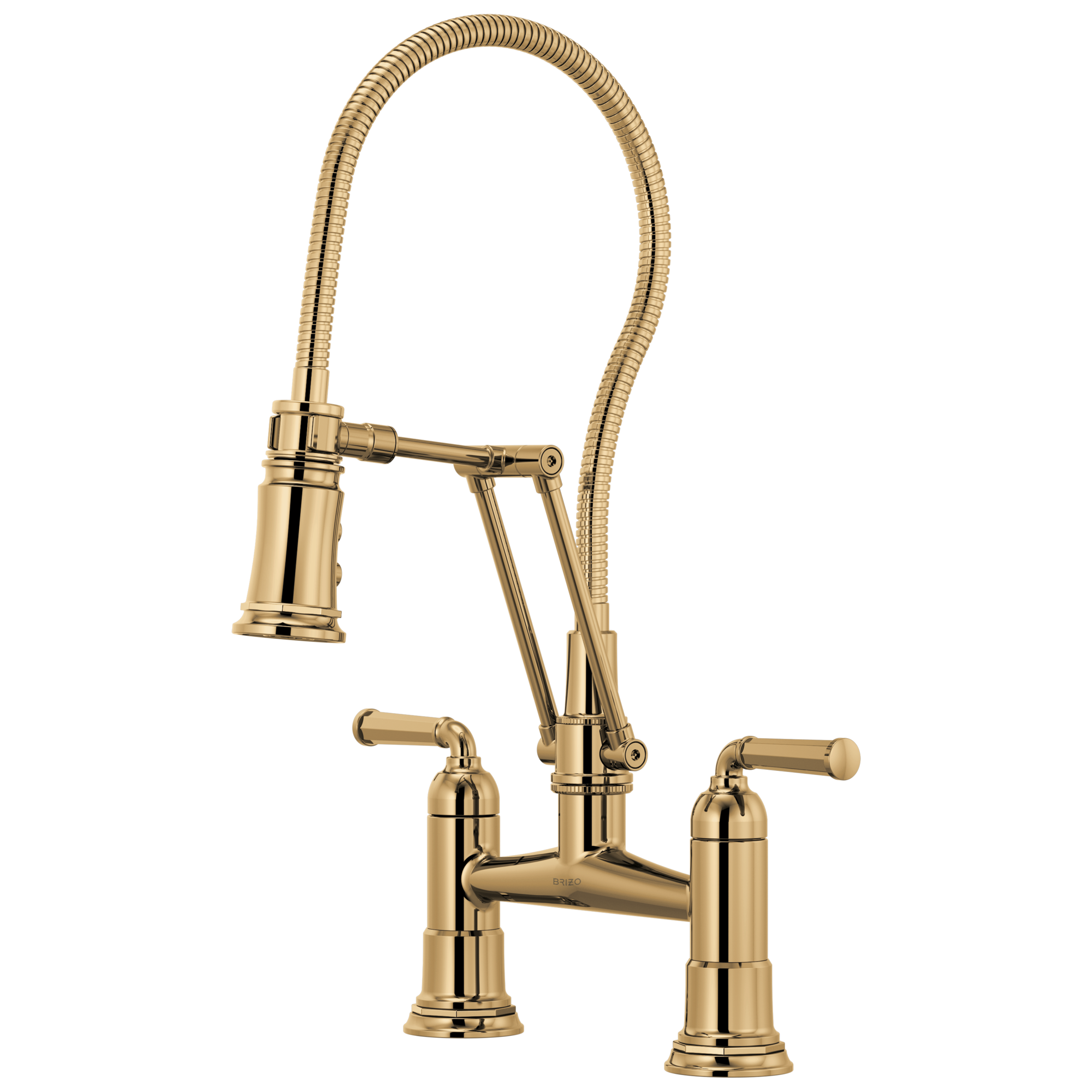 polished gold bridge faucet