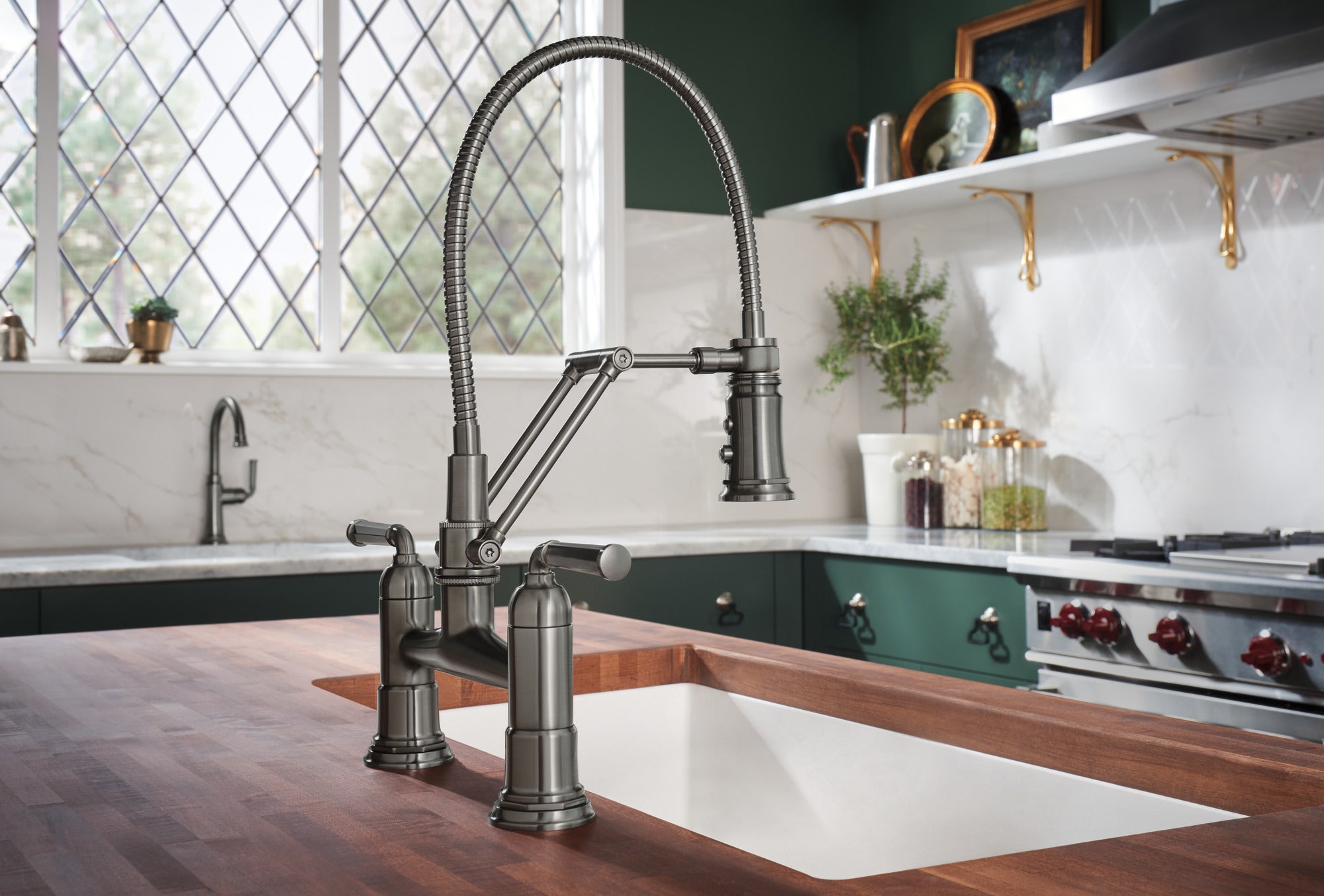 luxe steel bridge faucet