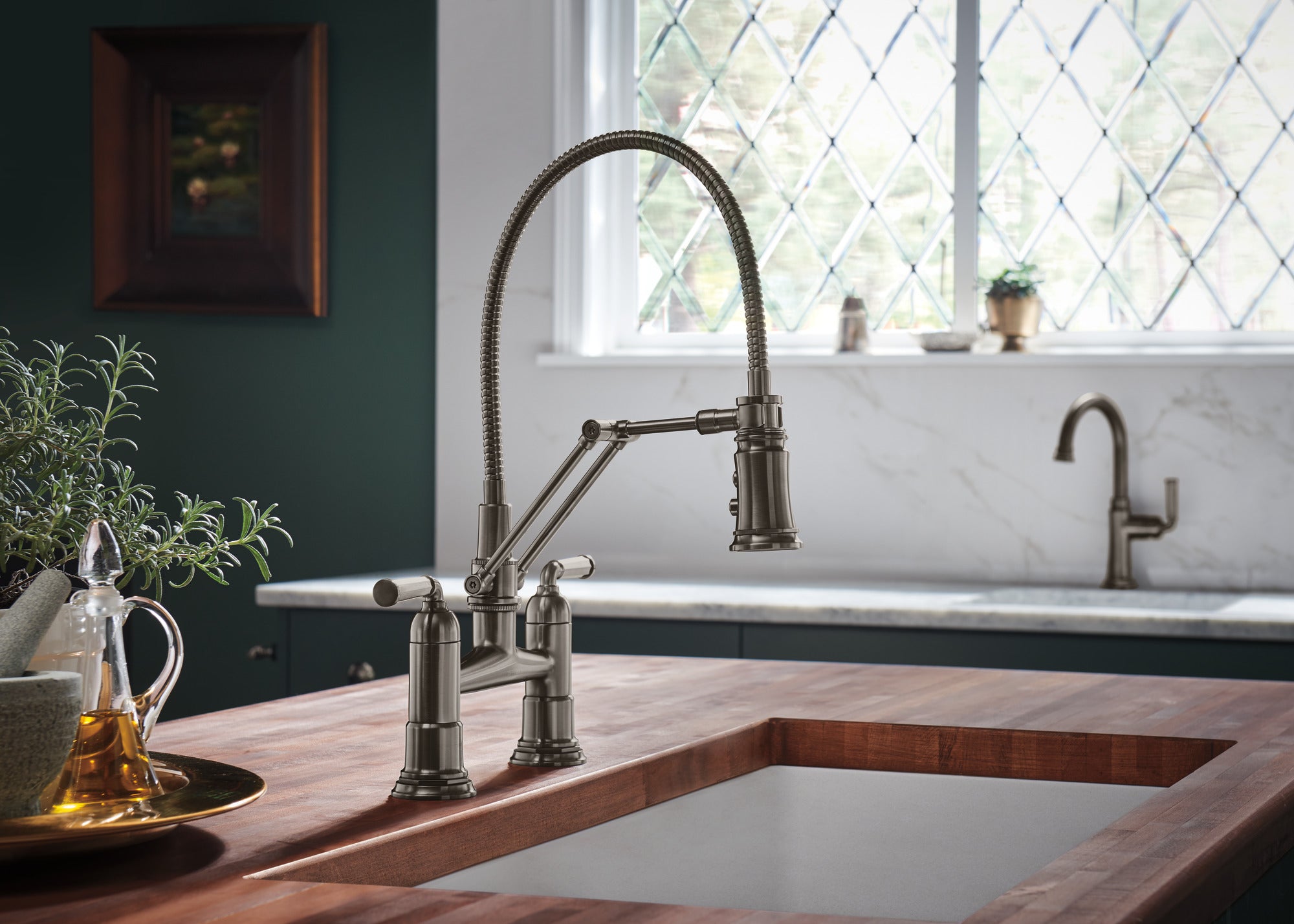 luxe steel bridge faucet