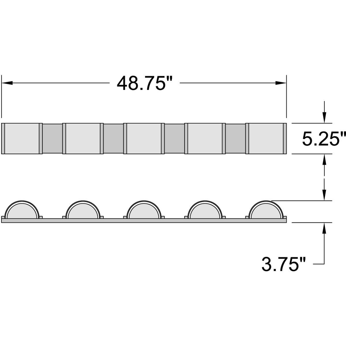 bronze 5 light led vanity