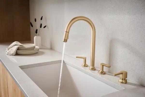 Brizo Kintsu Widespread Pull-Down Faucet with Arc Spout - Less Handles by Brizo