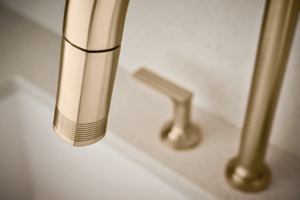 Brizo Kintsu Widespread Pull-Down Faucet with Arc Spout - Less Handles