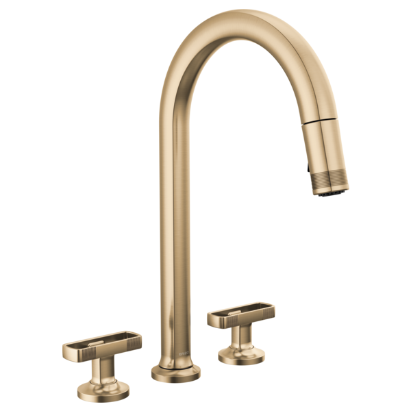 Brizo Kintsu Widespread Pull-Down Faucet with Arc Spout - Less Handles