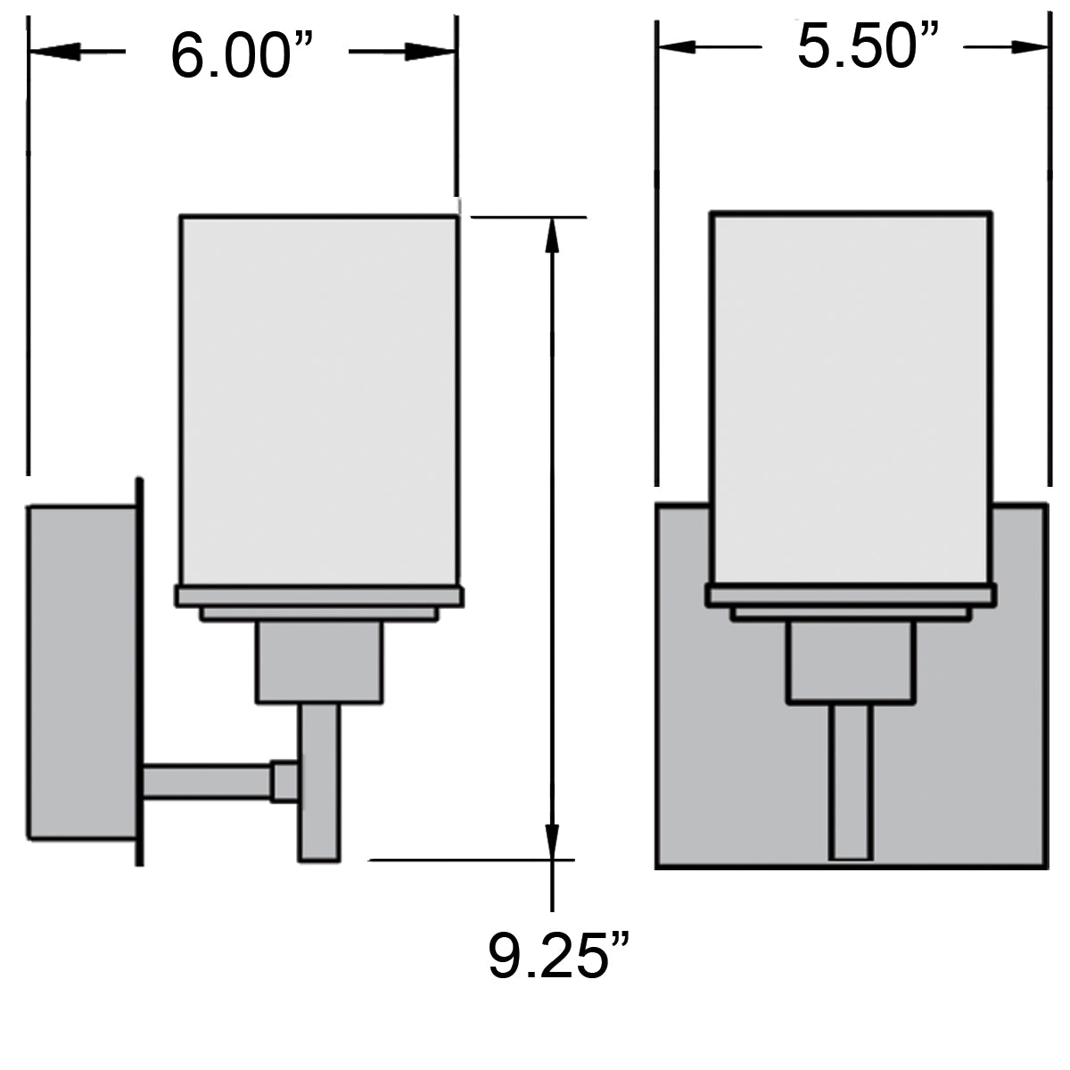 brushed steel 1 light led wall sconce & vanity