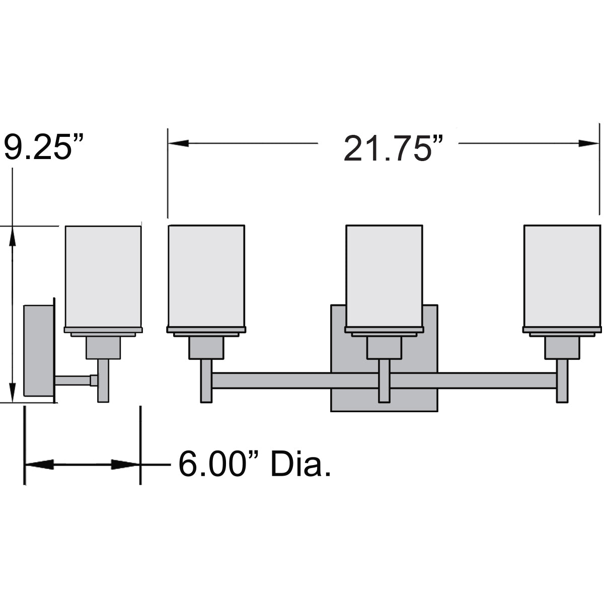 brushed steel 3 light led vanity