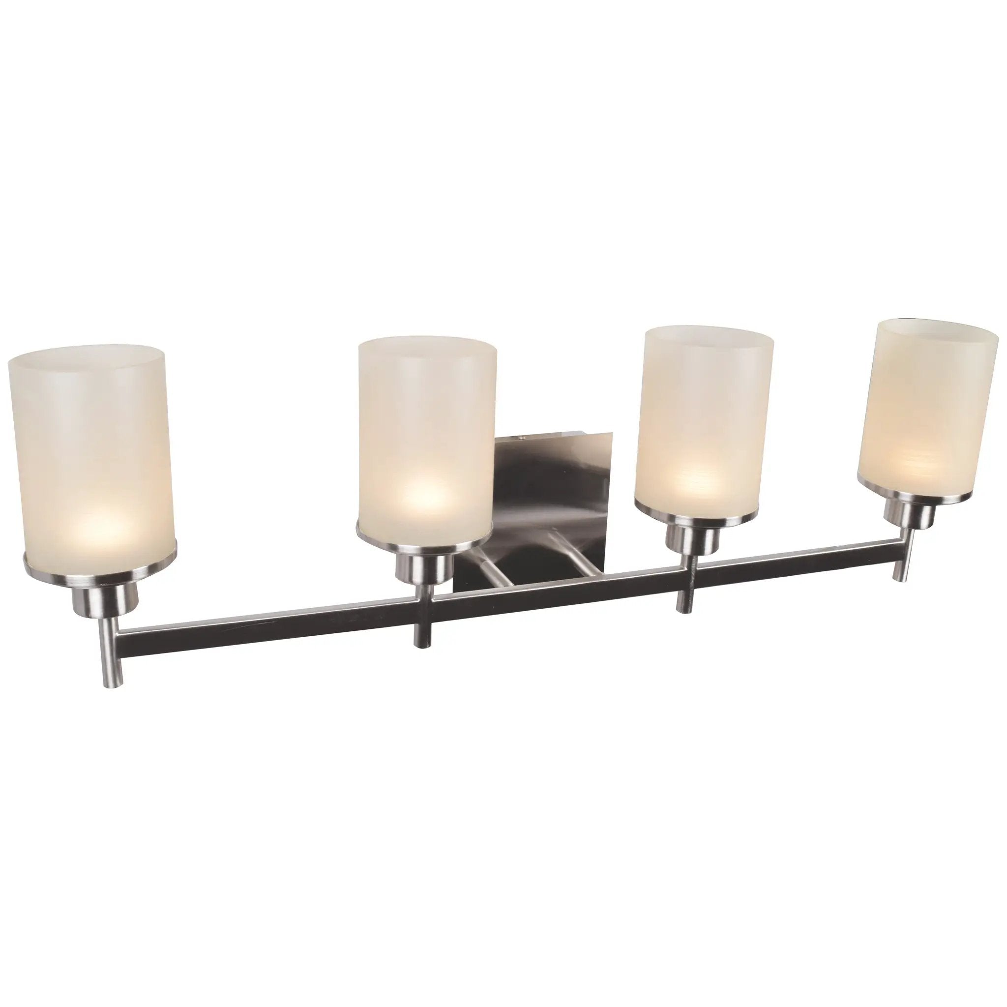 brushed steel 4 light led vanity
