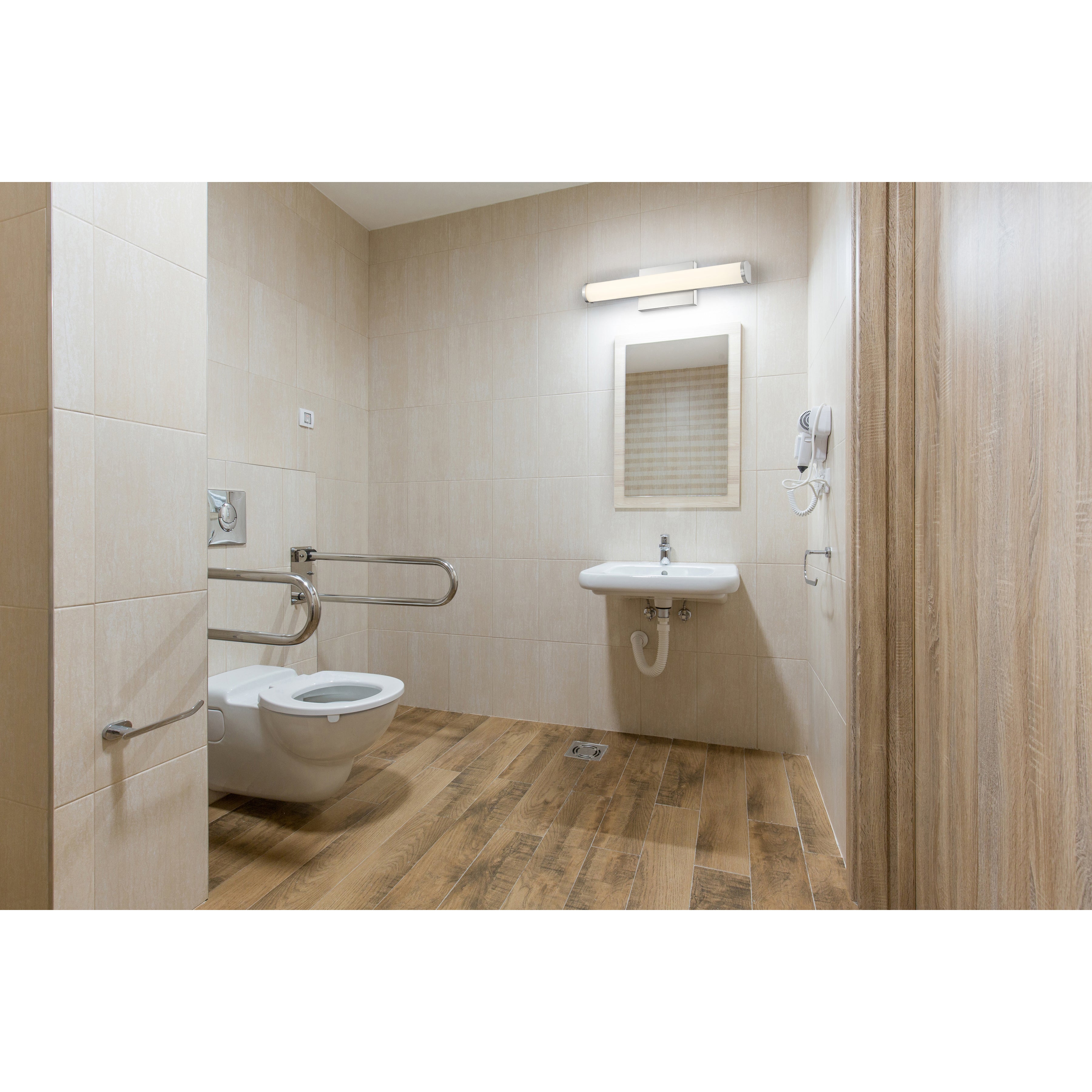 brushed steel led vanity