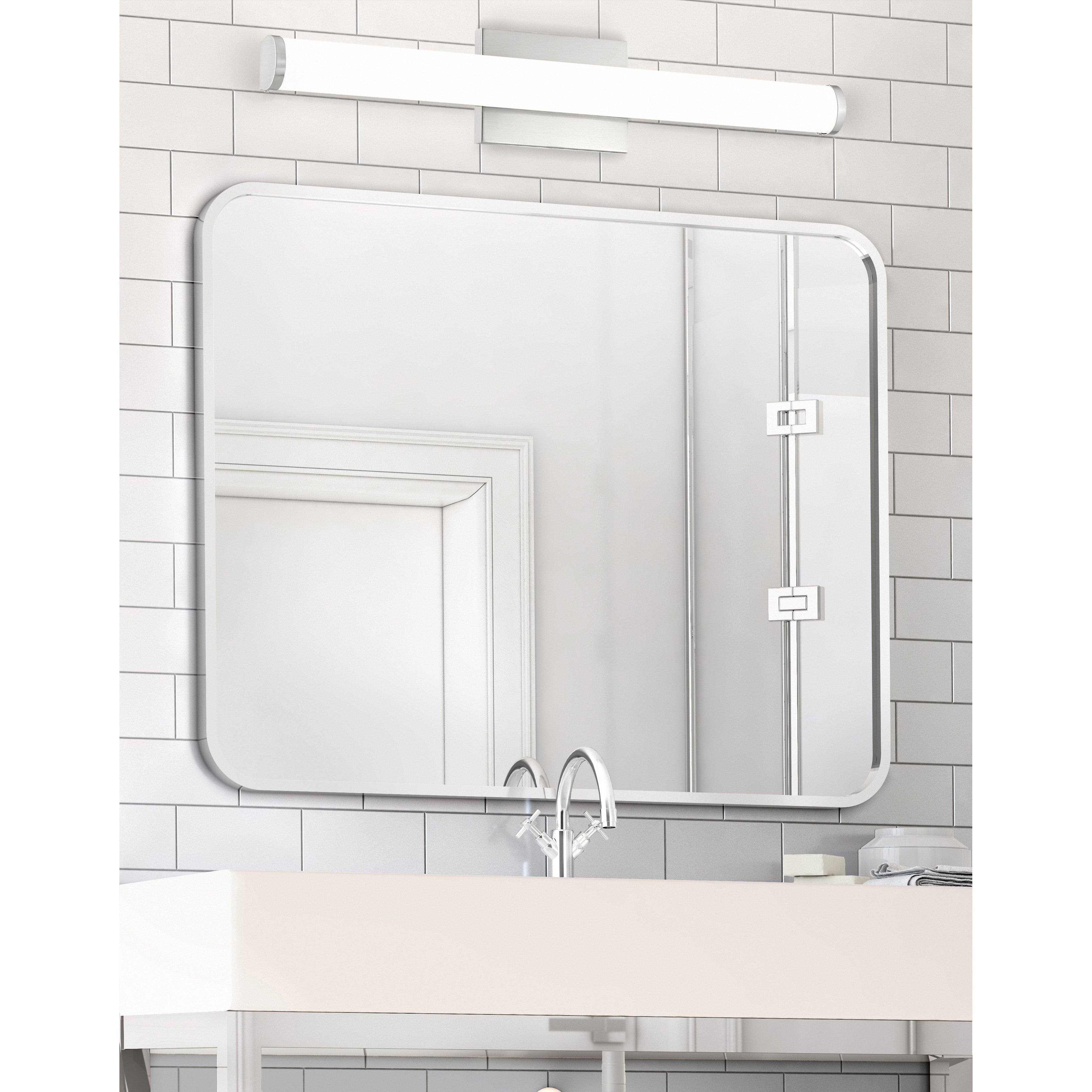 brushed steel led vanity