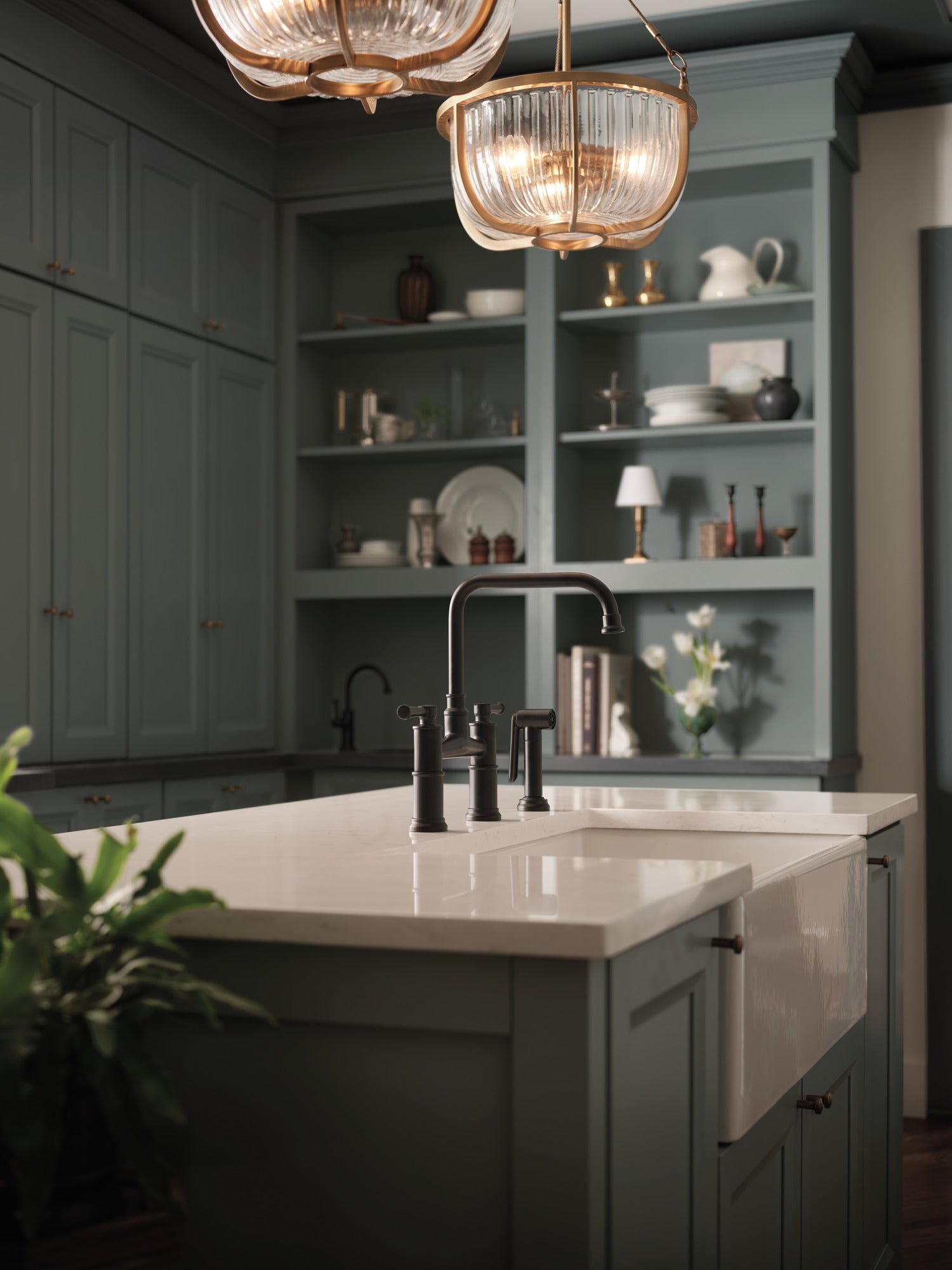 matte black bridge faucet