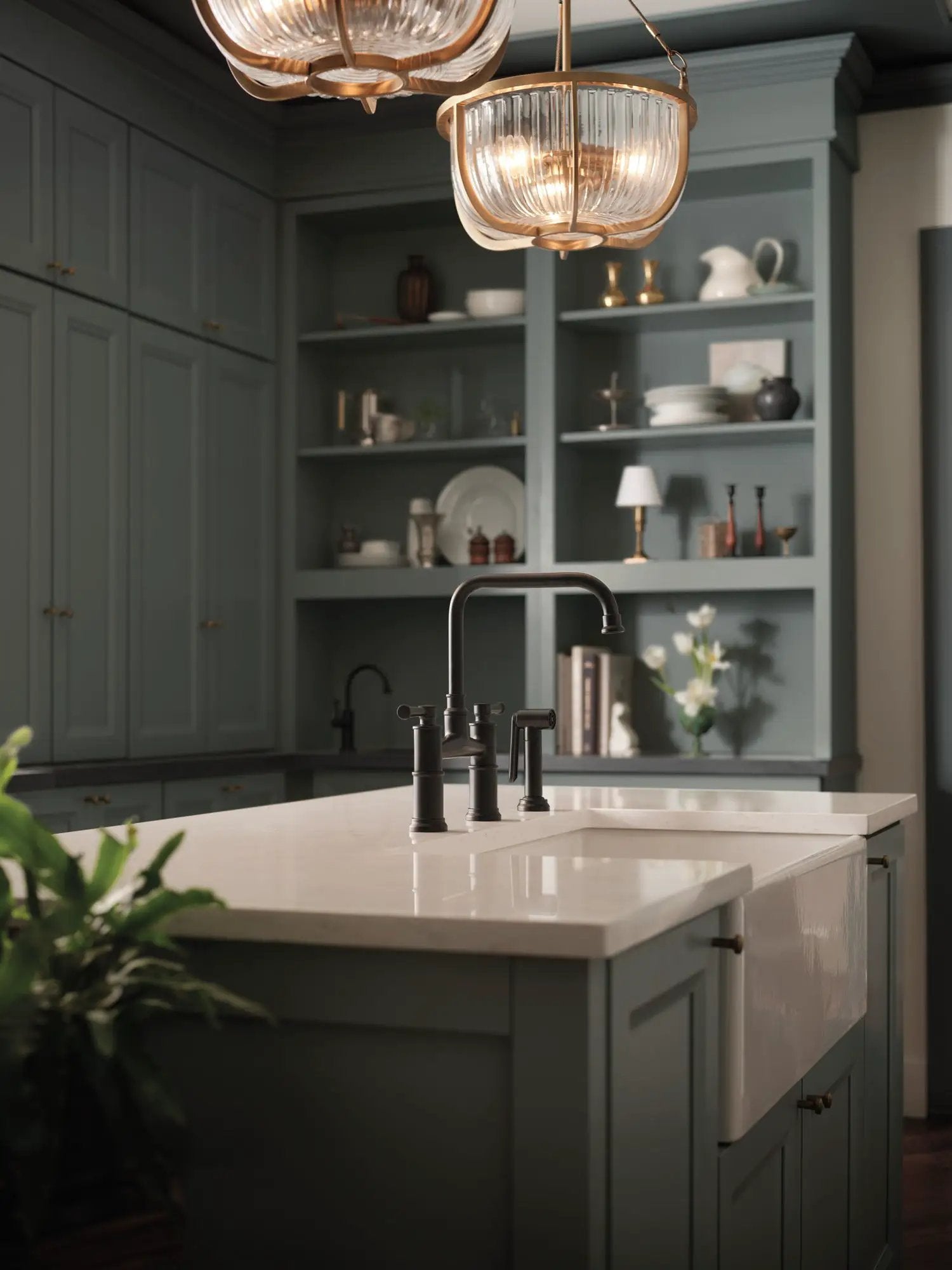 matte black bridge faucet