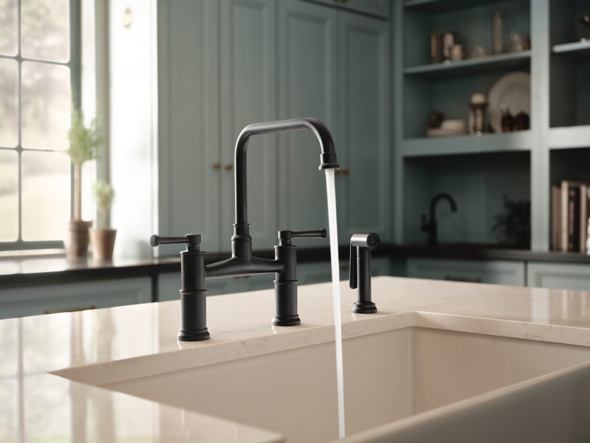 matte black bridge faucet