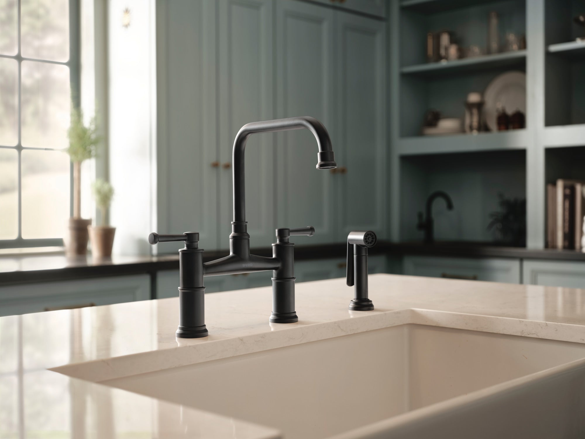 matte black bridge faucet