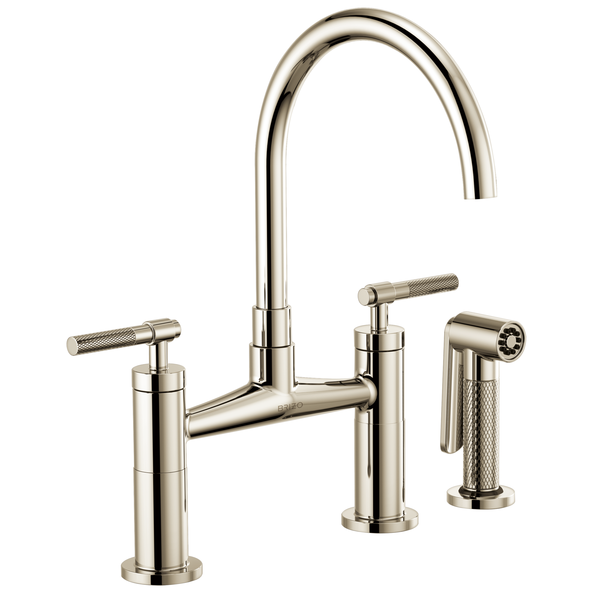 Brizo Litze Bridge Faucet with Arc Spout and Knurled Handle by Brizo