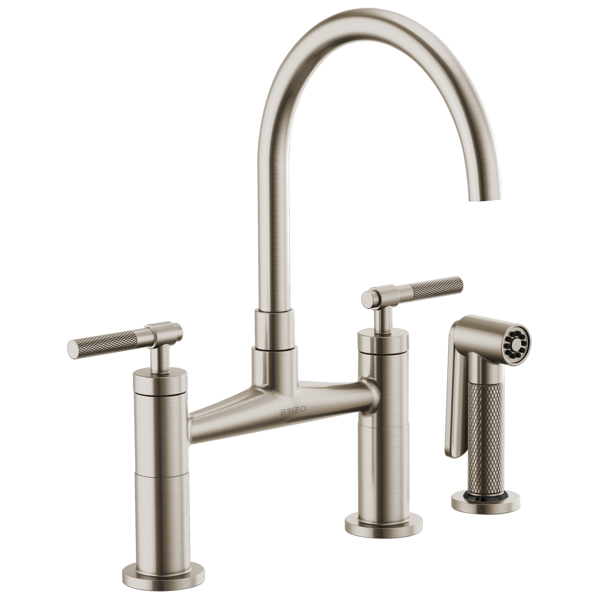 Brizo Litze Bridge Faucet with Arc Spout and Knurled Handle by Brizo
