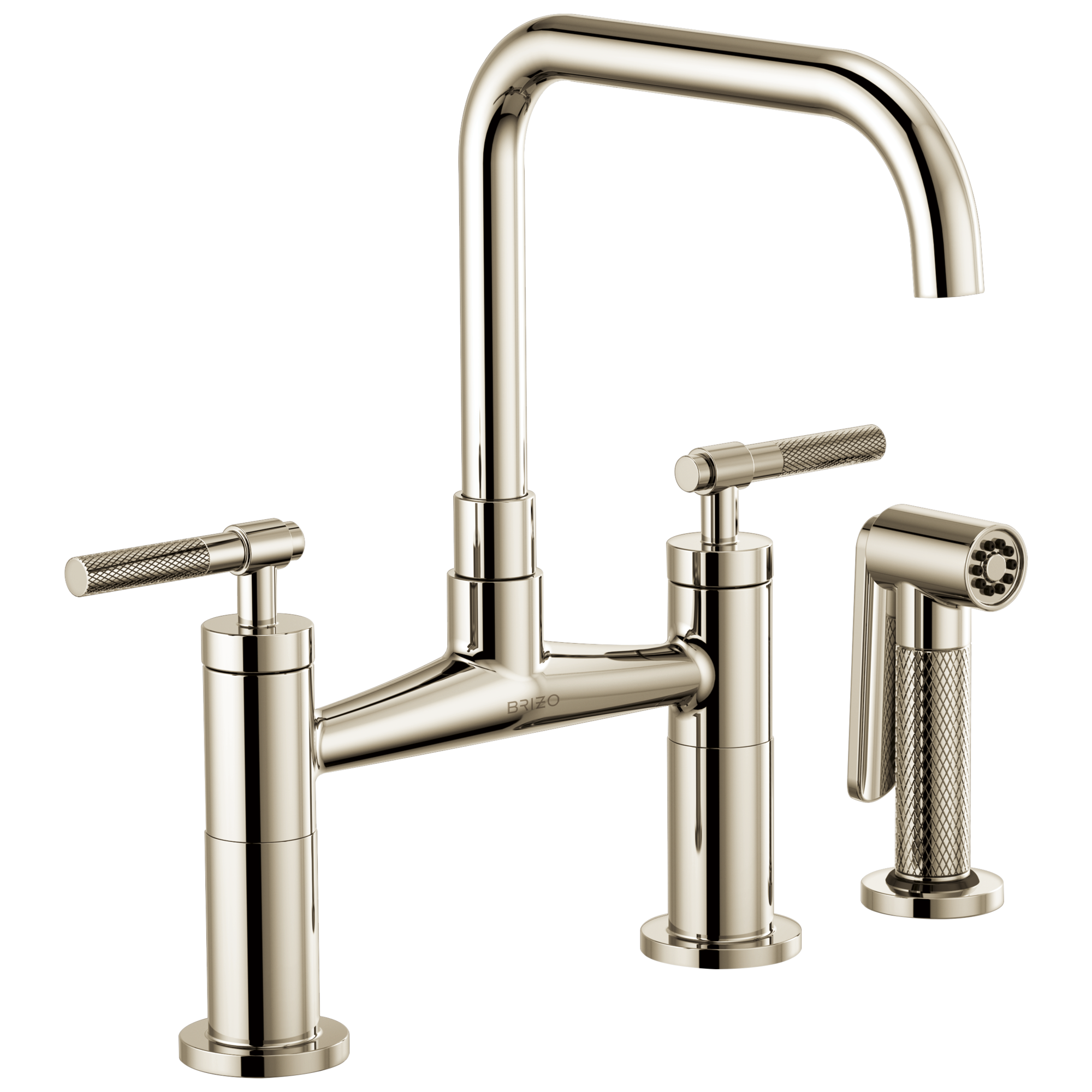 polished nickel bridge faucet