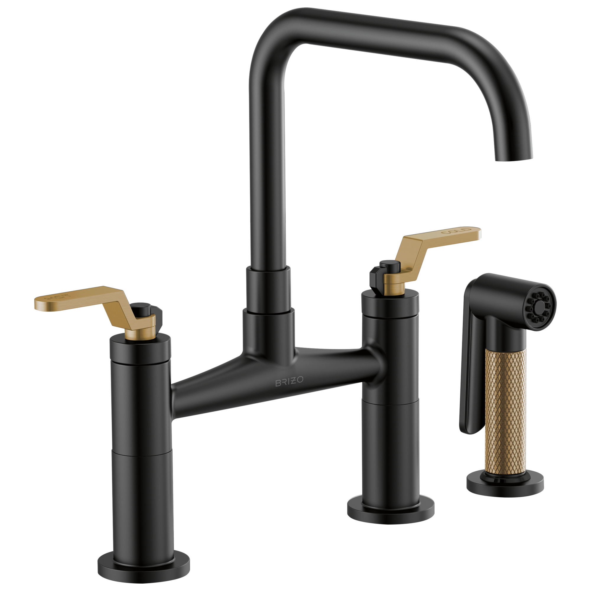 Brizo Litze Bridge Faucet with Square Spout and Industrial Handle by Brizo