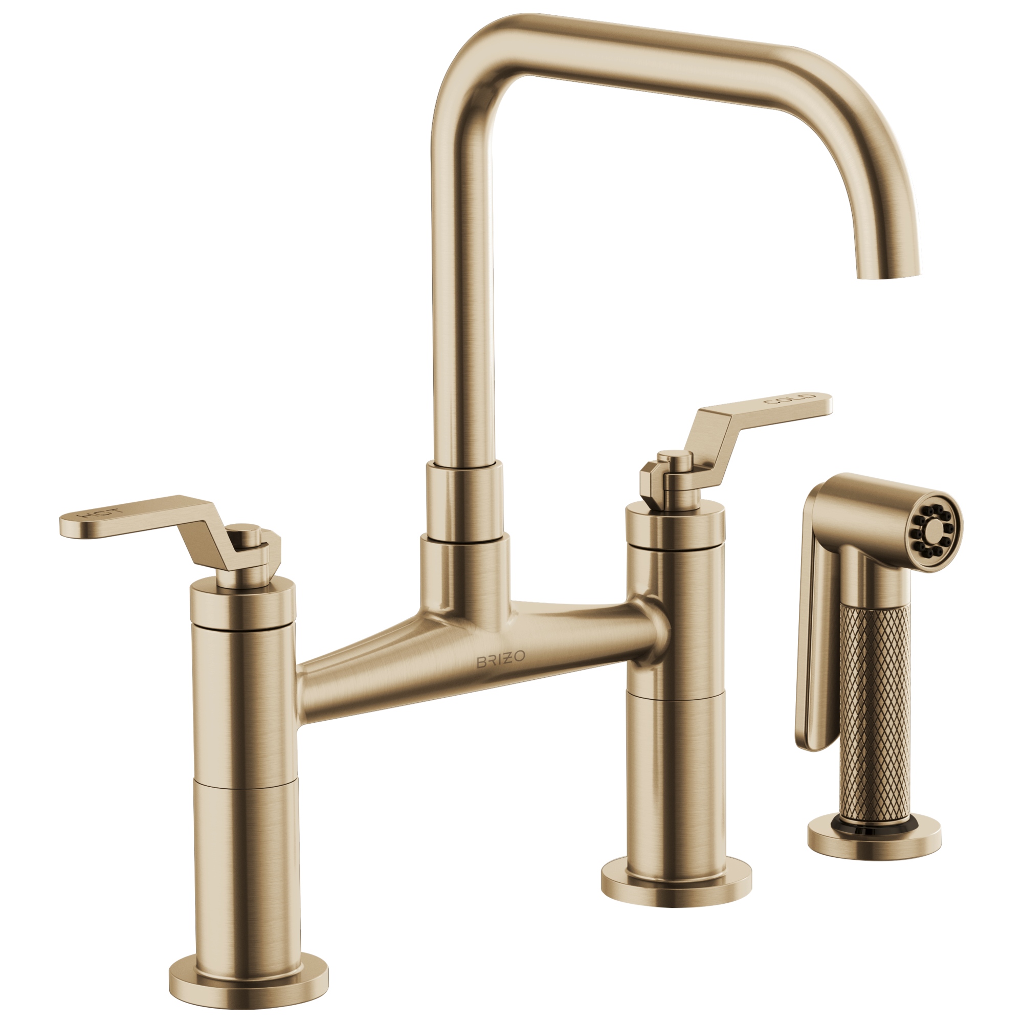 Brizo Litze Bridge Faucet with Square Spout and Industrial Handle by Brizo