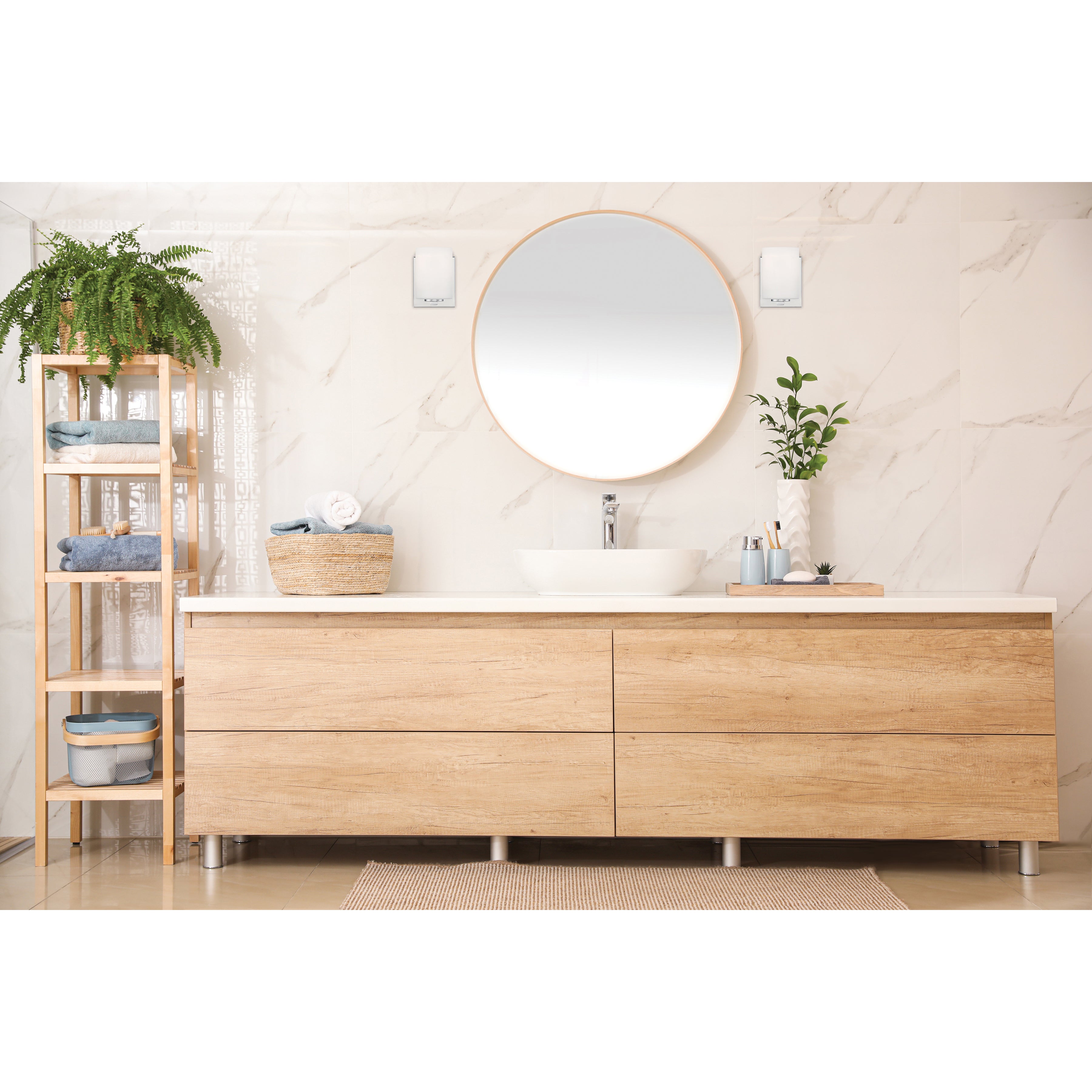 chrome led wall sconce & vanity