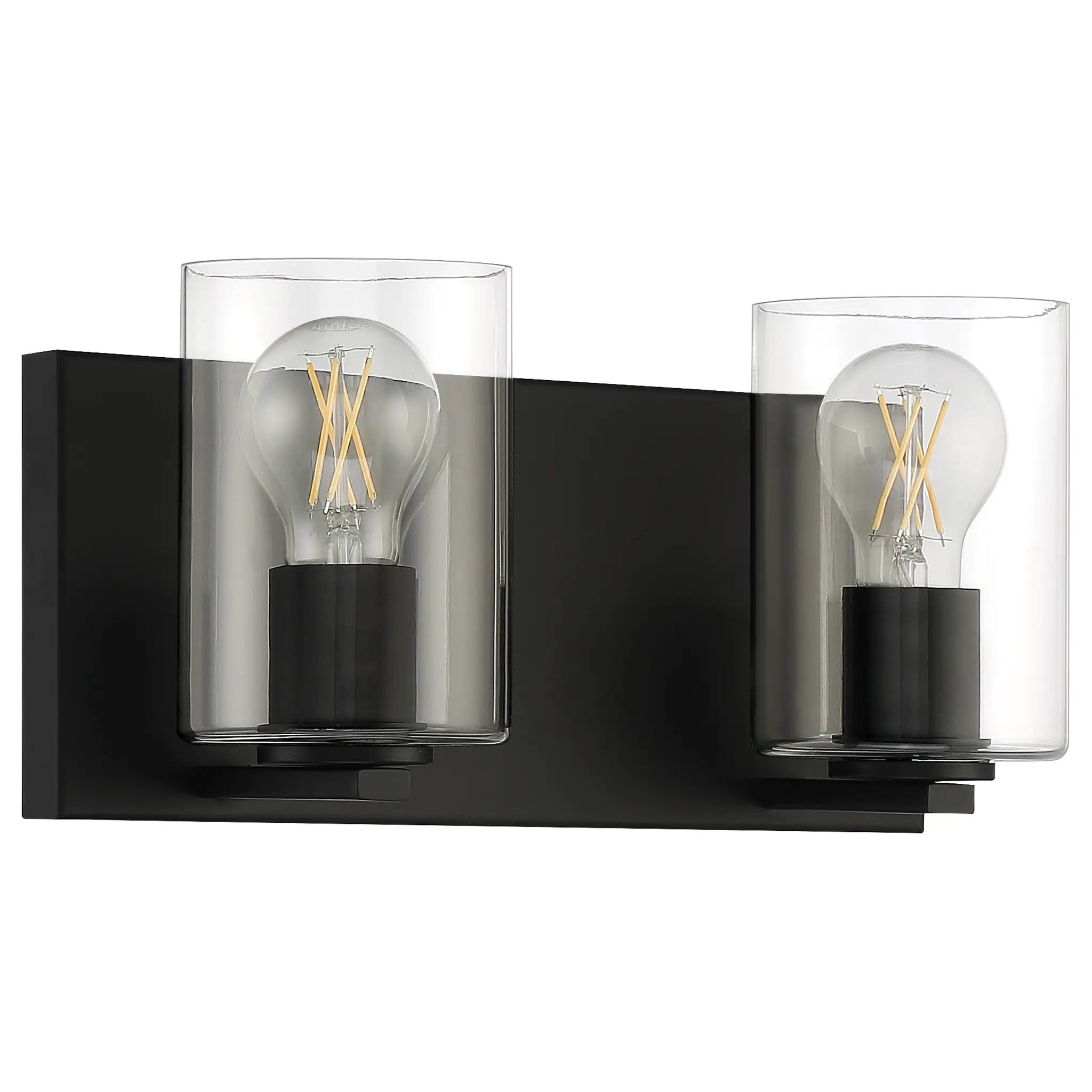 matte black 2 light led vanity