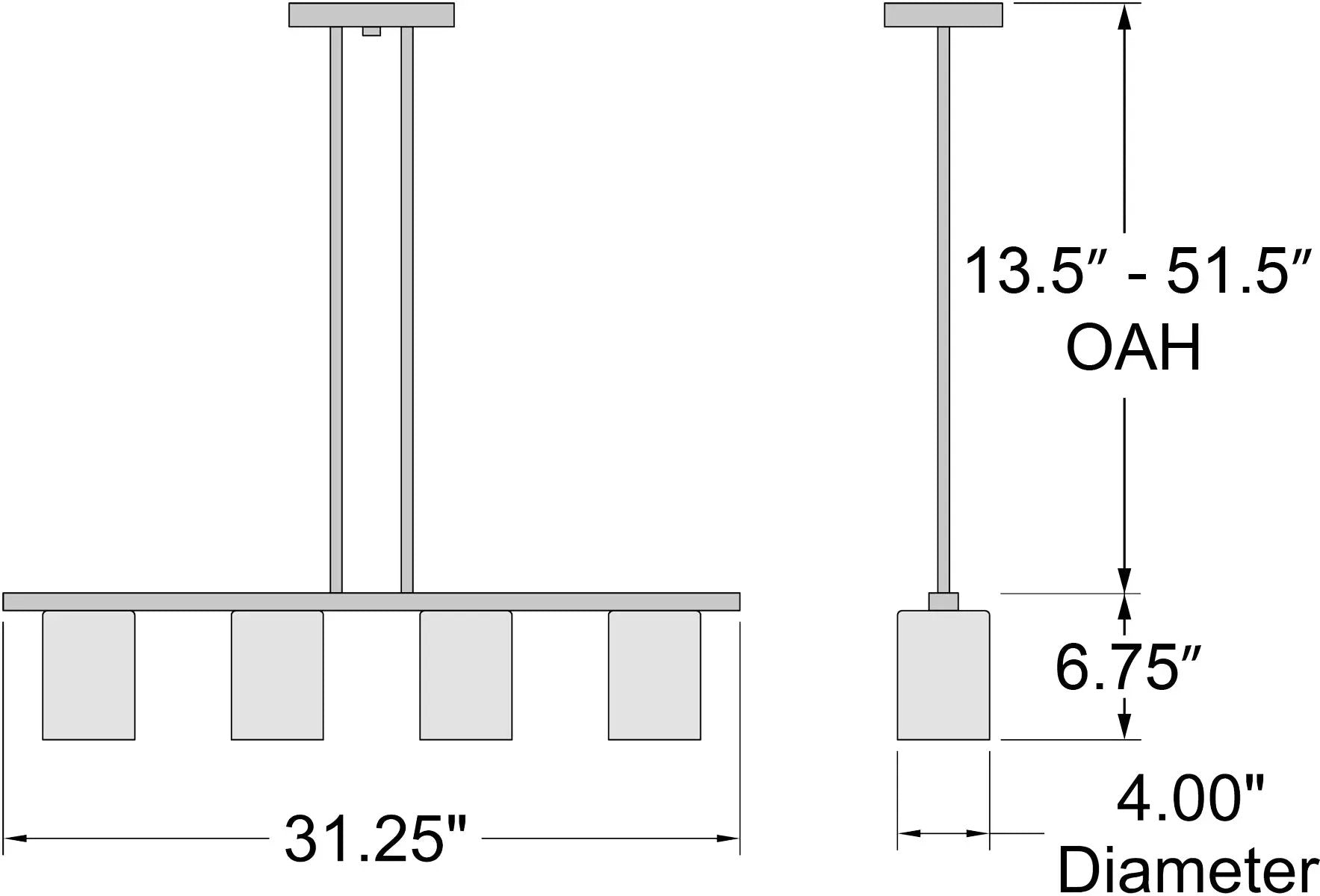 matte black led linear pendant