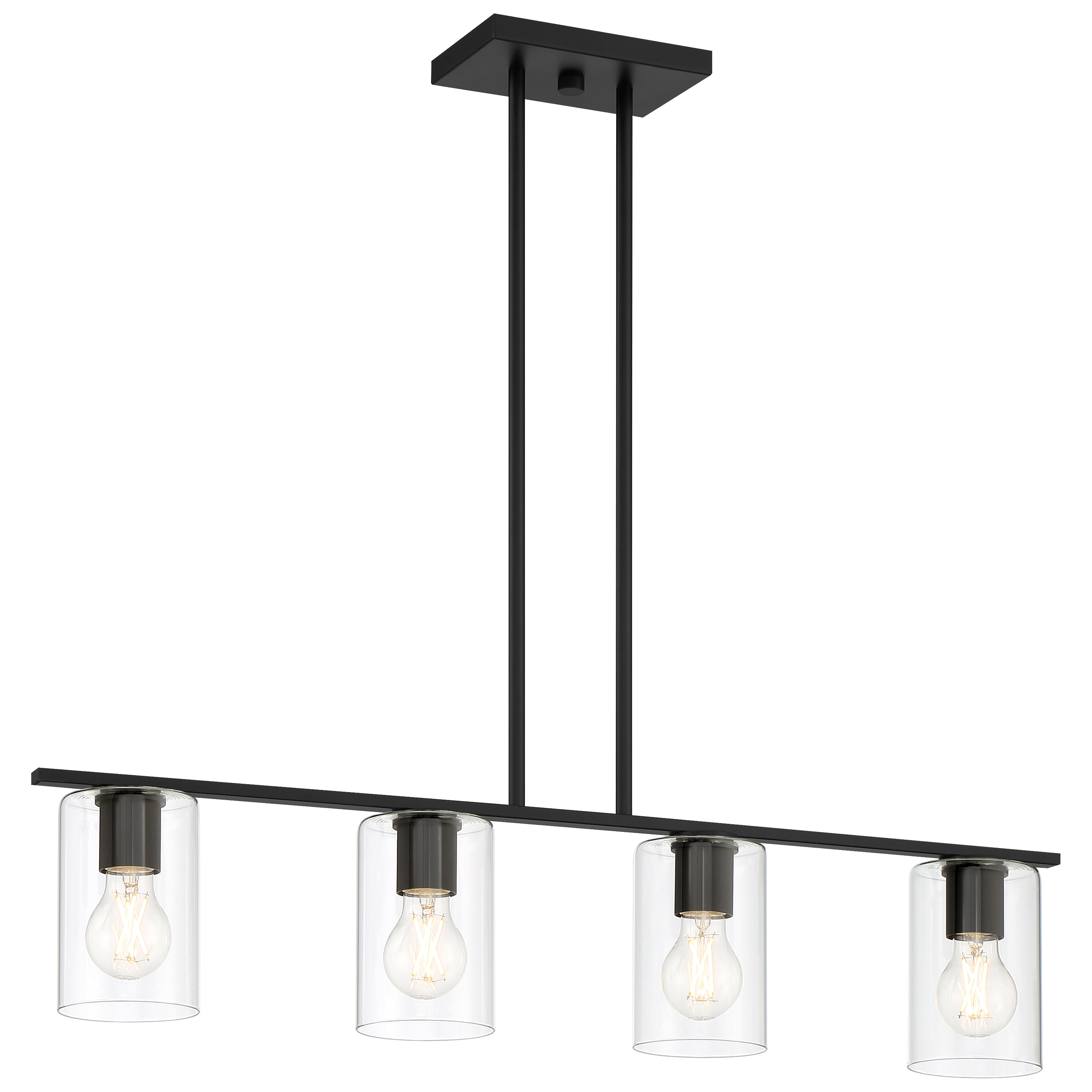 matte black led linear pendant