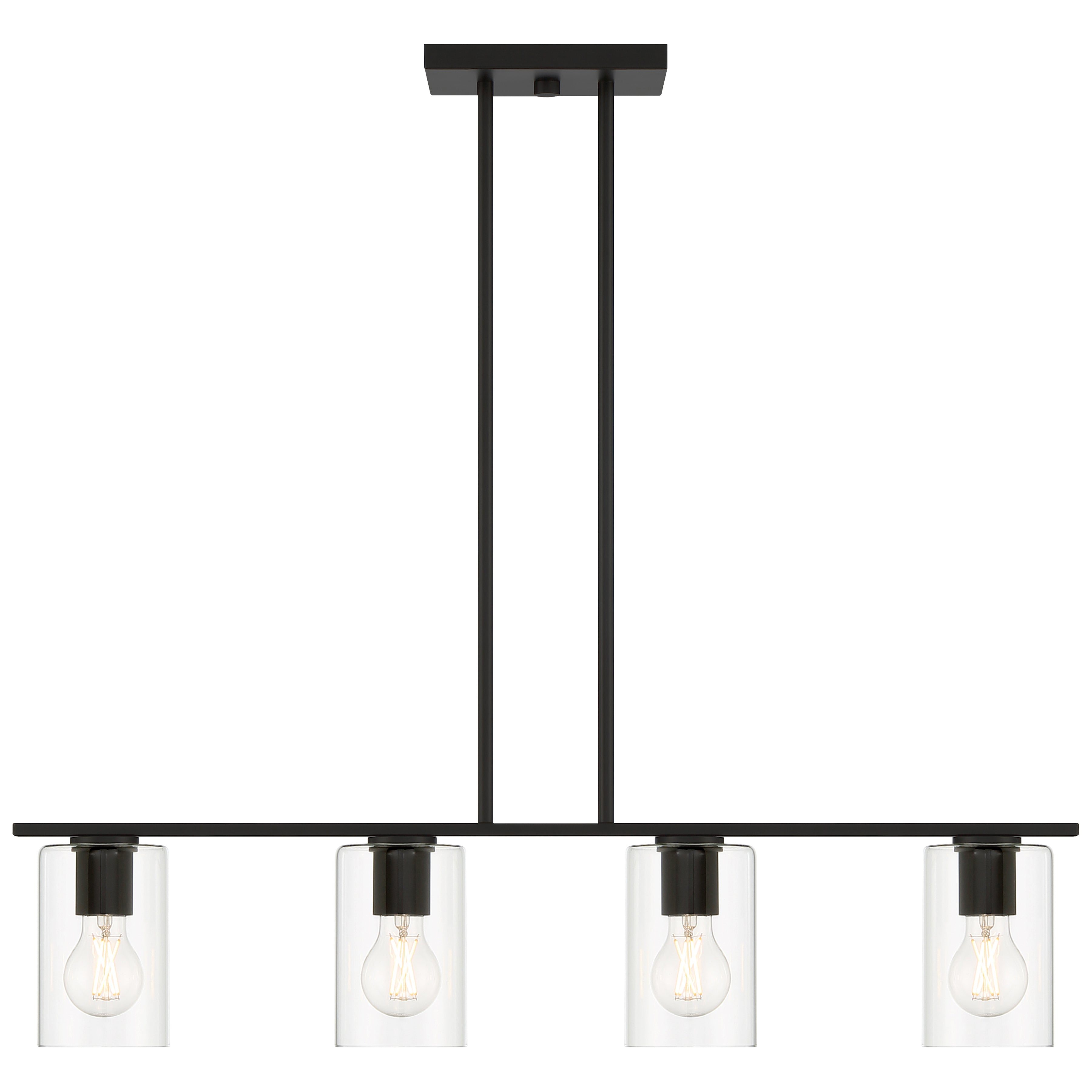 matte black led linear pendant