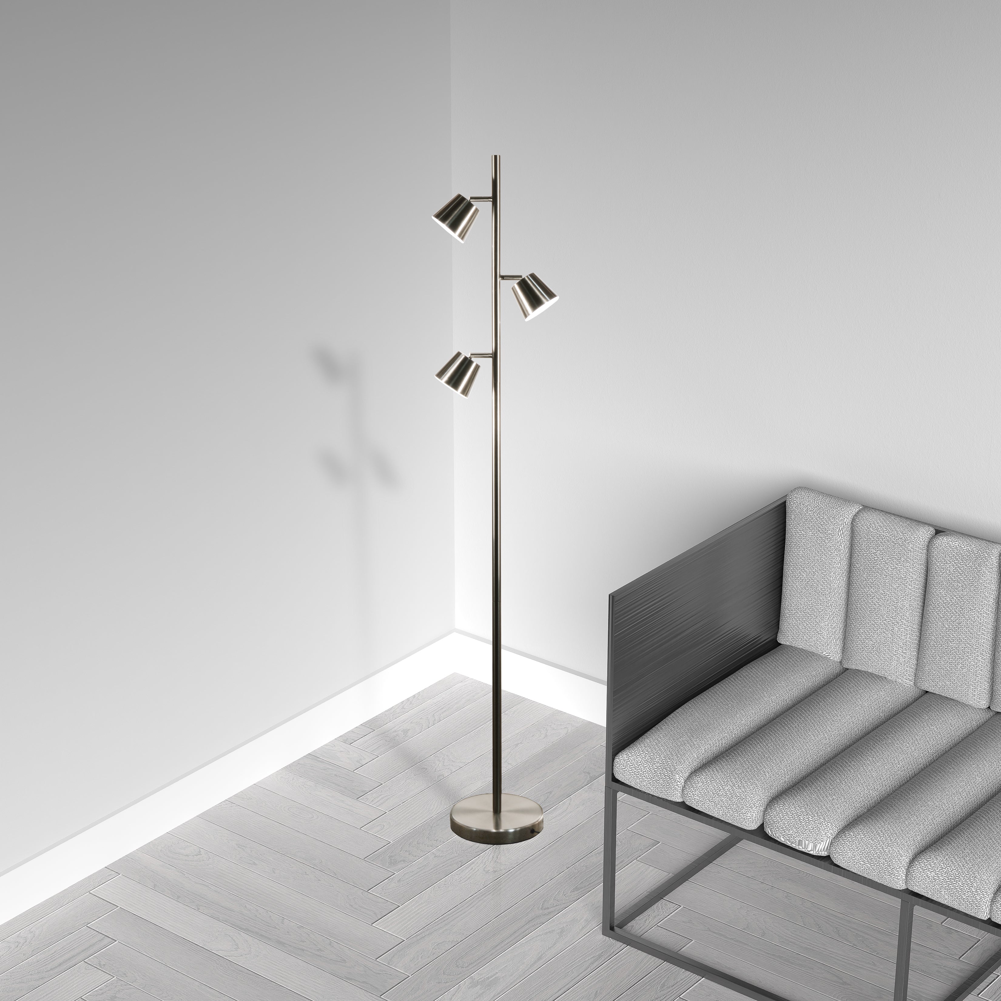 satin chrome floor lamp