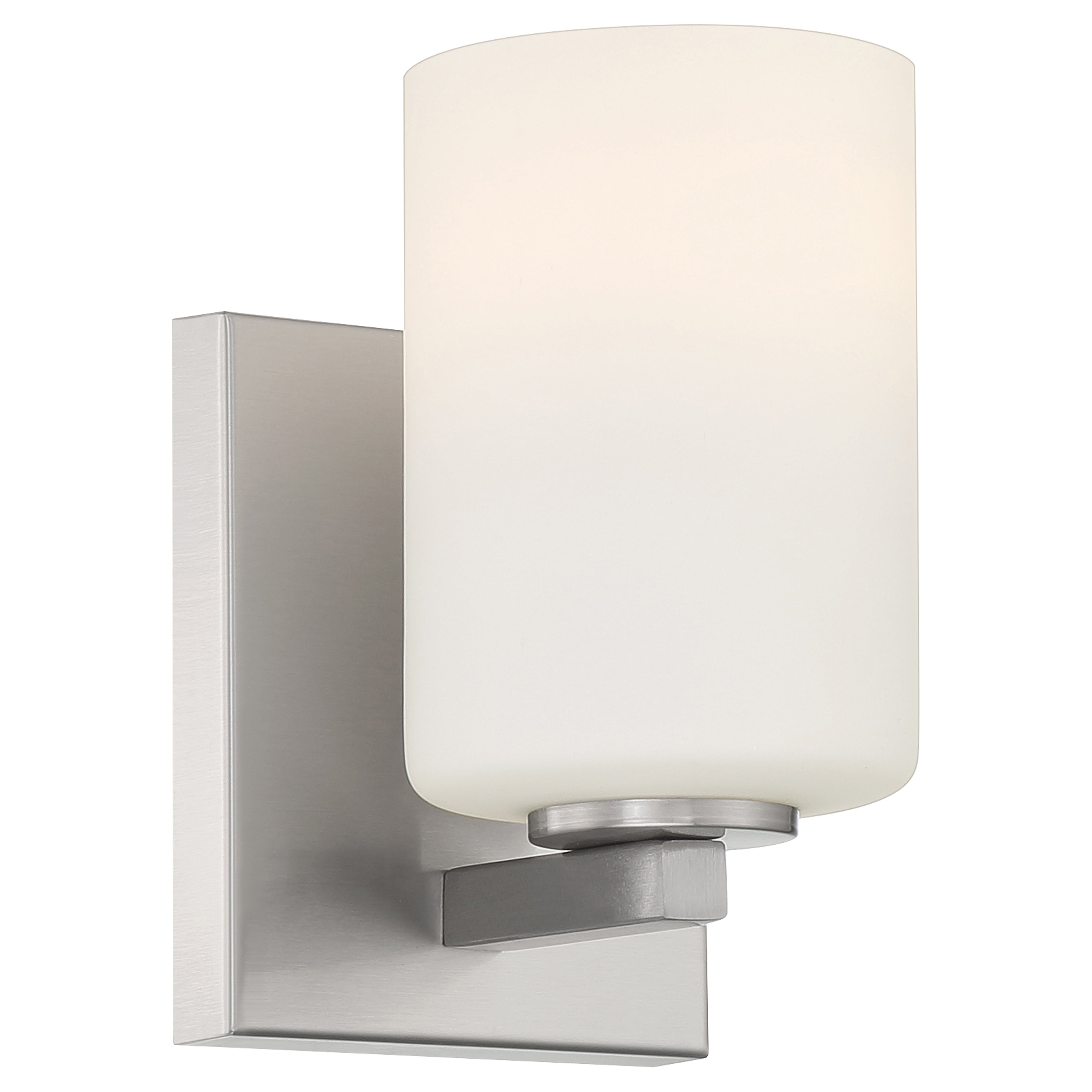 brushed steel led wall sconce & vanity