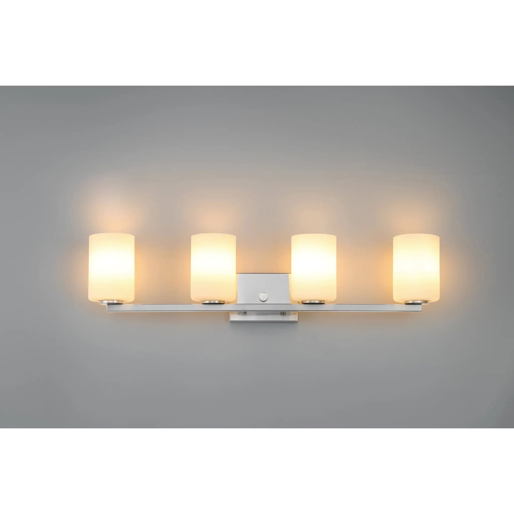 brushed steel light vanity