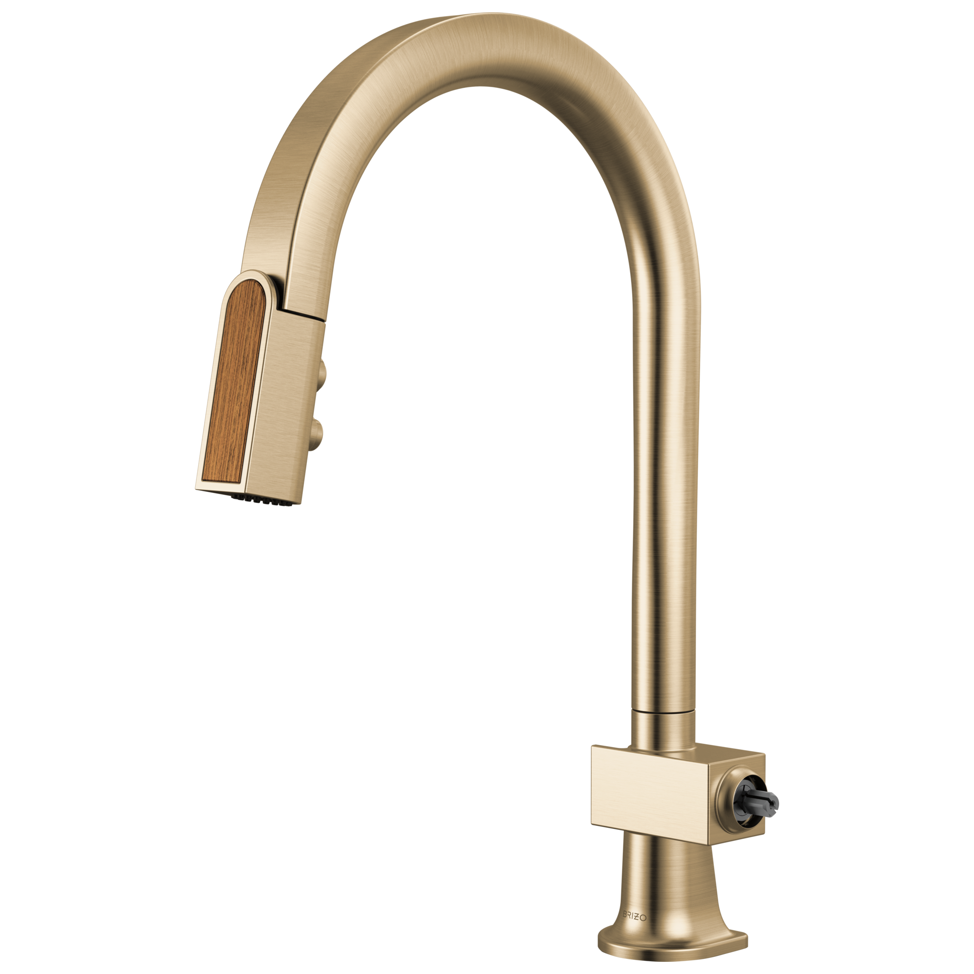 Brizo Frank Lloyd Wright Pull-Down Kitchen Faucet with Arc Spout and Wood Wand - Less Handle by Brizo