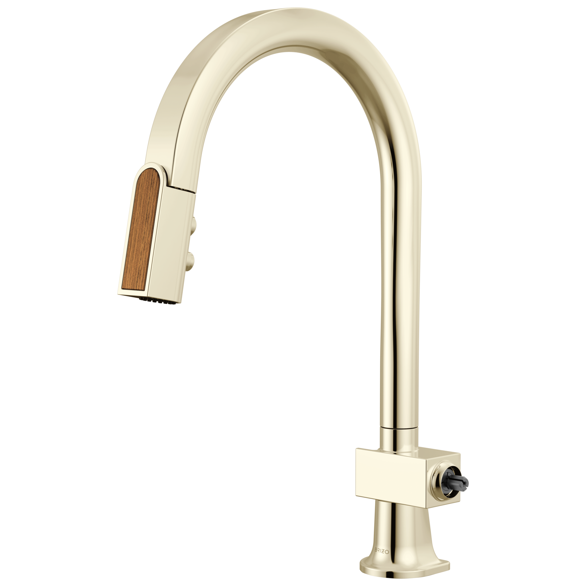Brizo Frank Lloyd Wright Pull-Down Kitchen Faucet with Arc Spout and Wood Wand - Less Handle