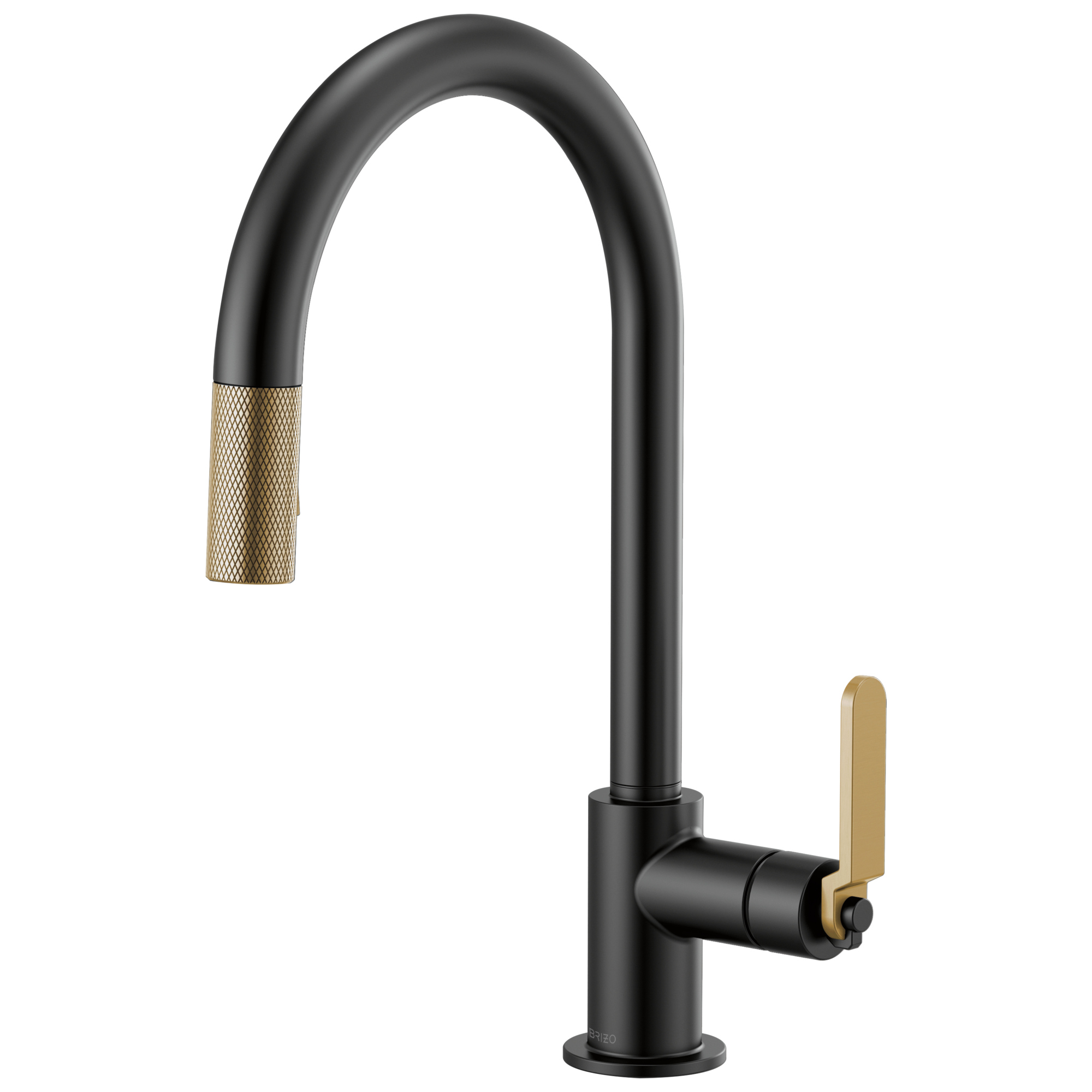 matte black / luxe gold pull-down faucet
