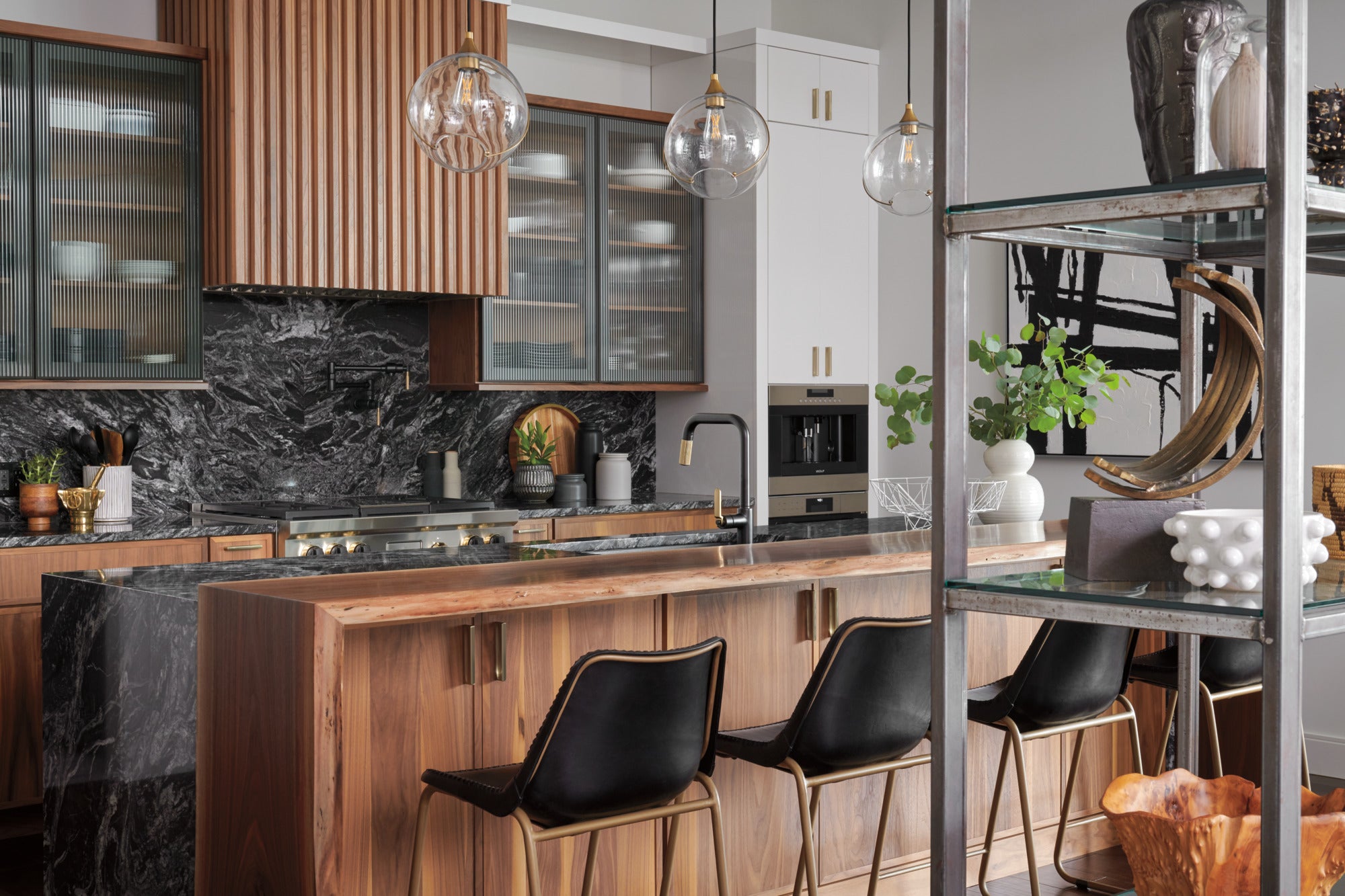 matte black / luxe gold pull-down faucet
